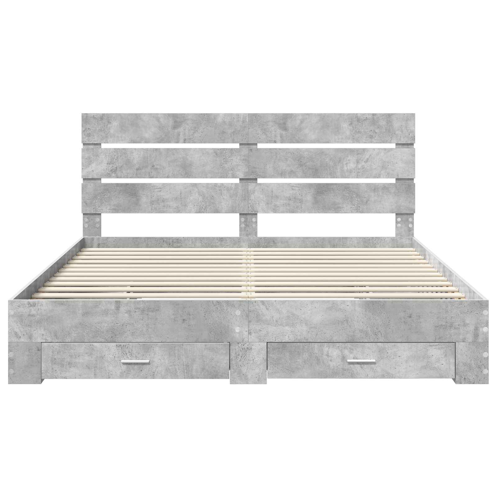 vidaXL Ramka łóżka Betonowy szary 200 x 200 cm Materiał drewnopochodny