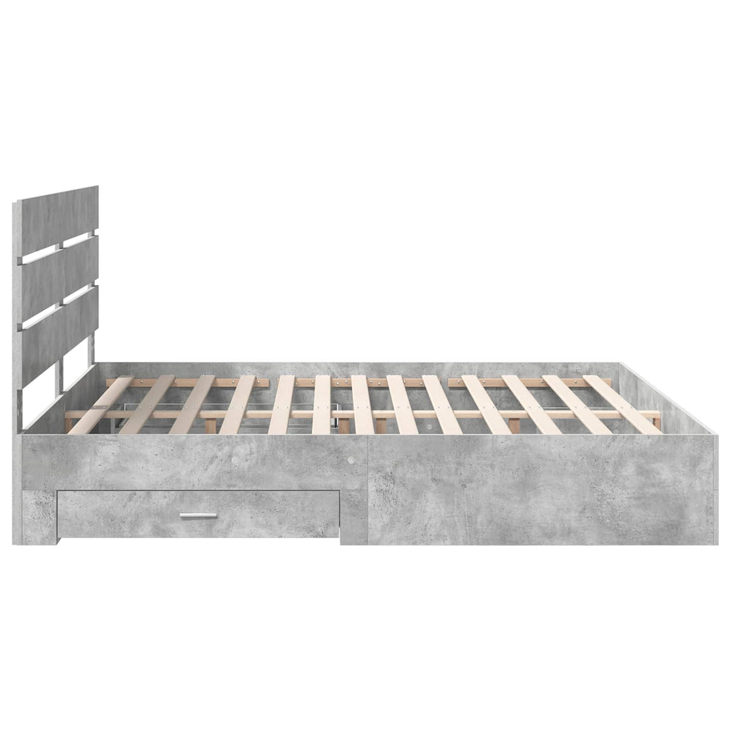 vidaXL Ramka łóżka Betonowy szary 200 x 200 cm Materiał drewnopochodny