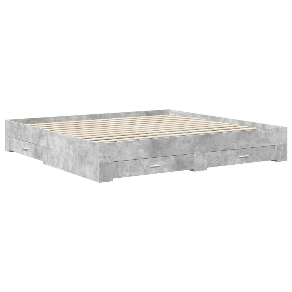 vidaXL Ramka łóżka Dąb wędzony 200 x 200 cm Materiał drewnopochodny
