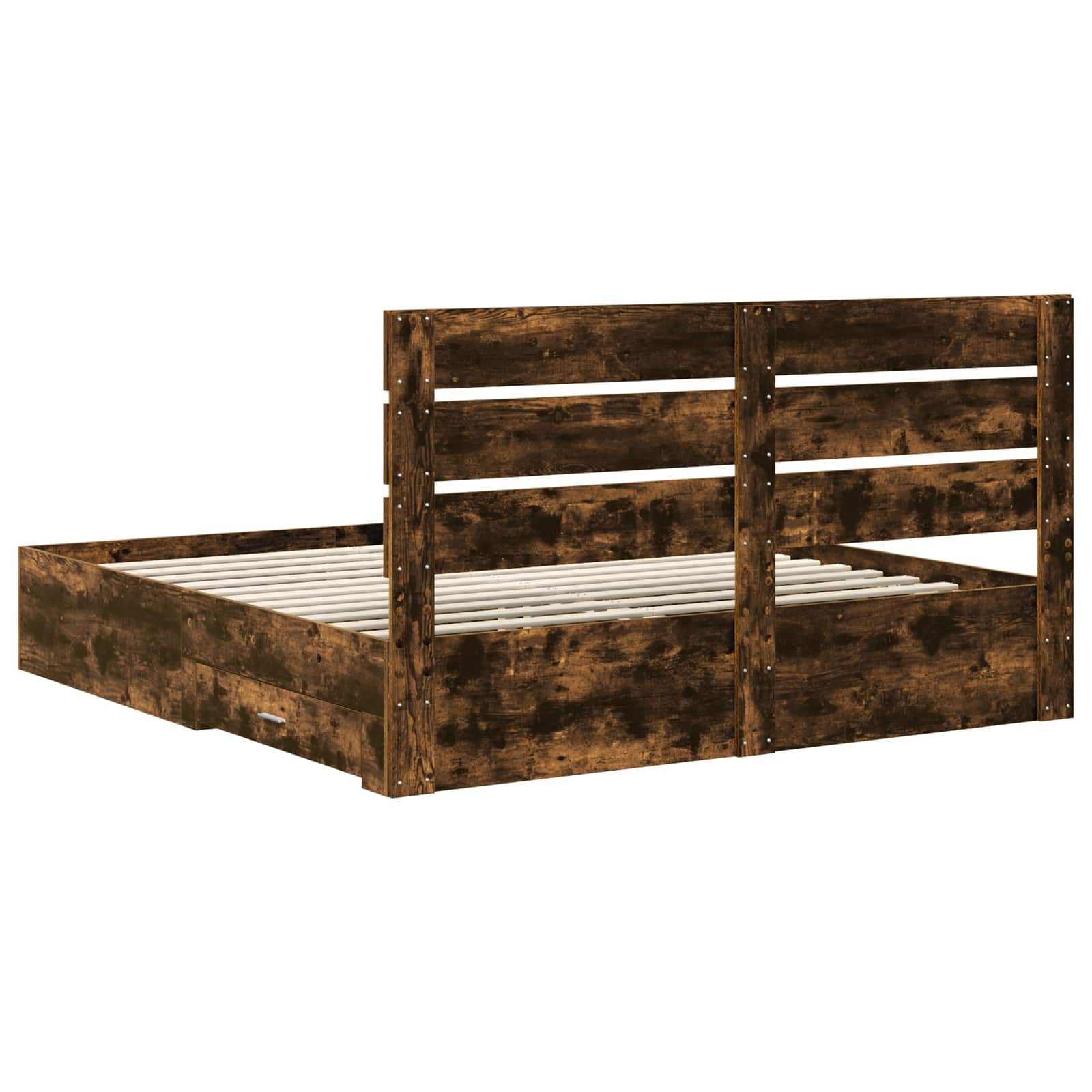 vidaXL Ramka łóżka Dąb wędzony 200 x 200 cm Materiał drewnopochodny