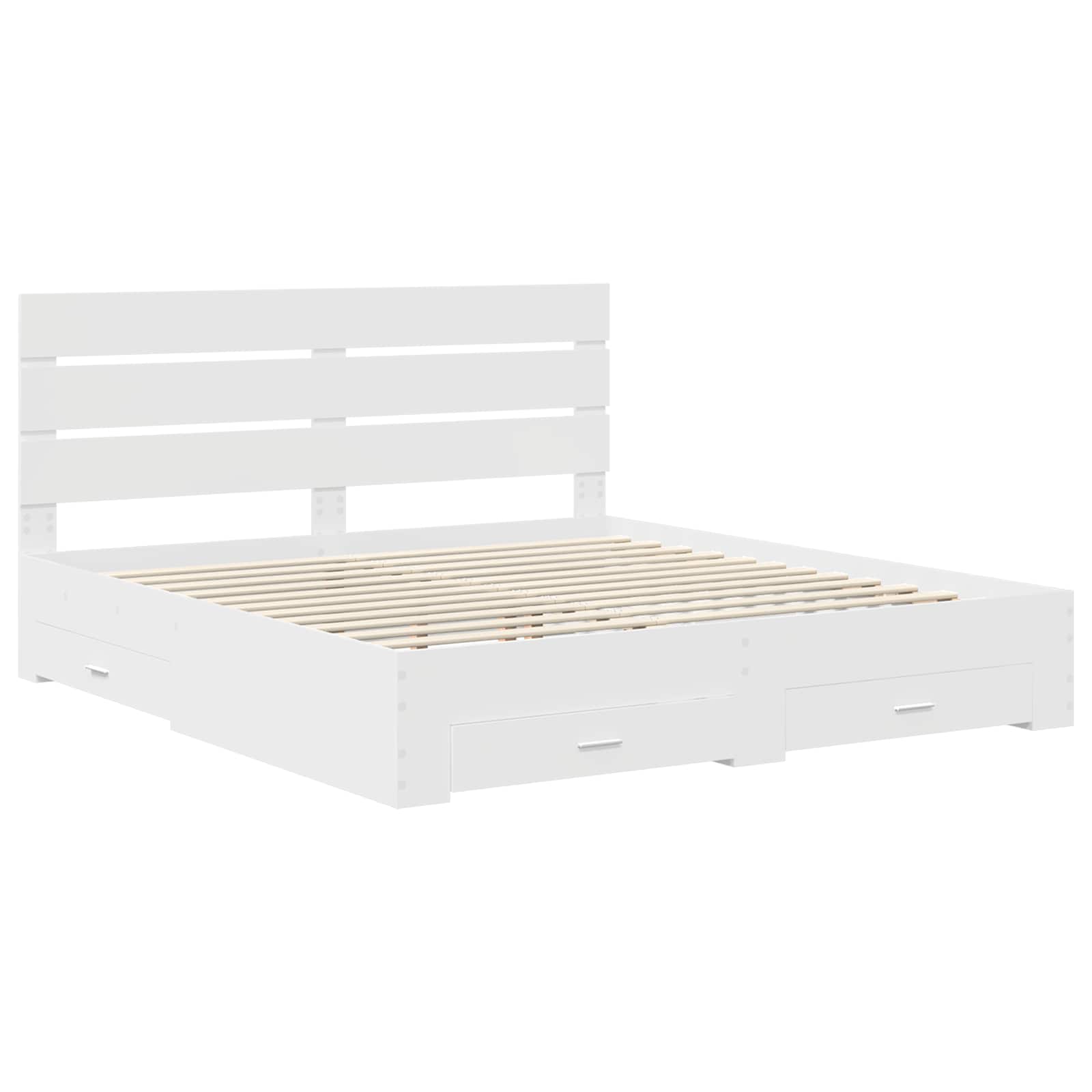 vidaXL Ramka łóżka Biały 180 x 200 cm Materiał drewnopochodny