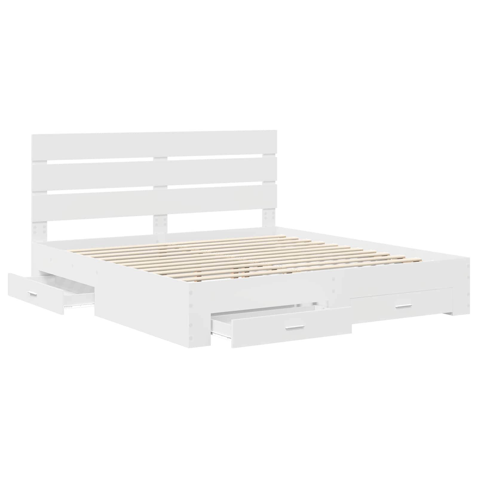 vidaXL Ramka łóżka Biały 180 x 200 cm Materiał drewnopochodny