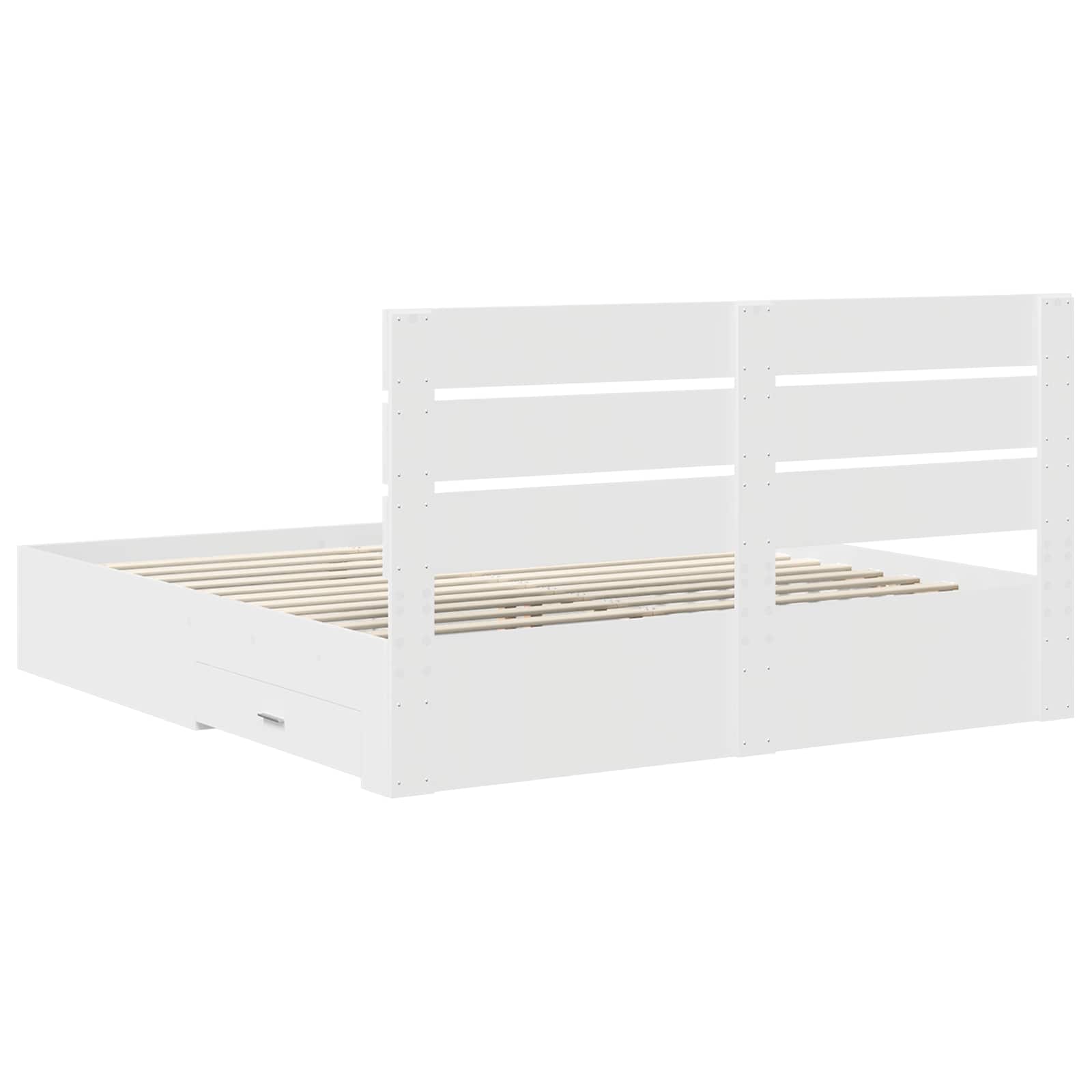 vidaXL Ramka łóżka Biały 180 x 200 cm Materiał drewnopochodny
