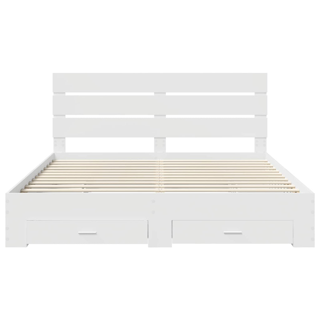 vidaXL Ramka łóżka Biały 180 x 200 cm Materiał drewnopochodny