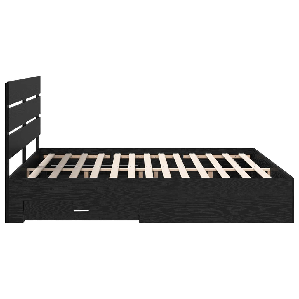 vidaXL Ramka łóżka Czarny Dąb 180 x 200 cm Materiał drewnopochodny