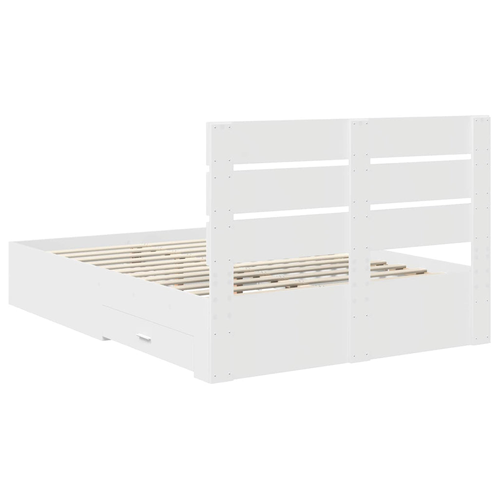 vidaXL Ramka łóżka Biały 160 x 200 cm Materiał drewnopochodny