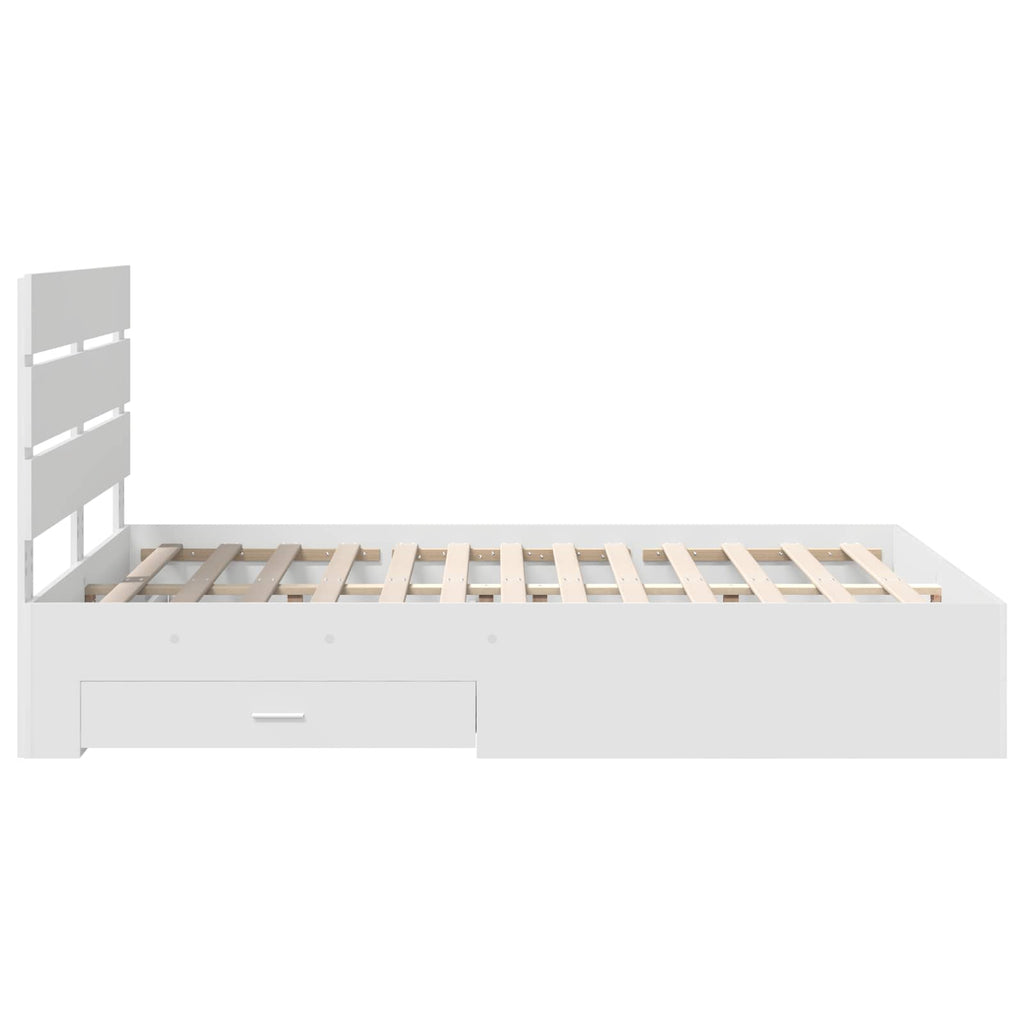vidaXL Ramka łóżka Biały 160 x 200 cm Materiał drewnopochodny