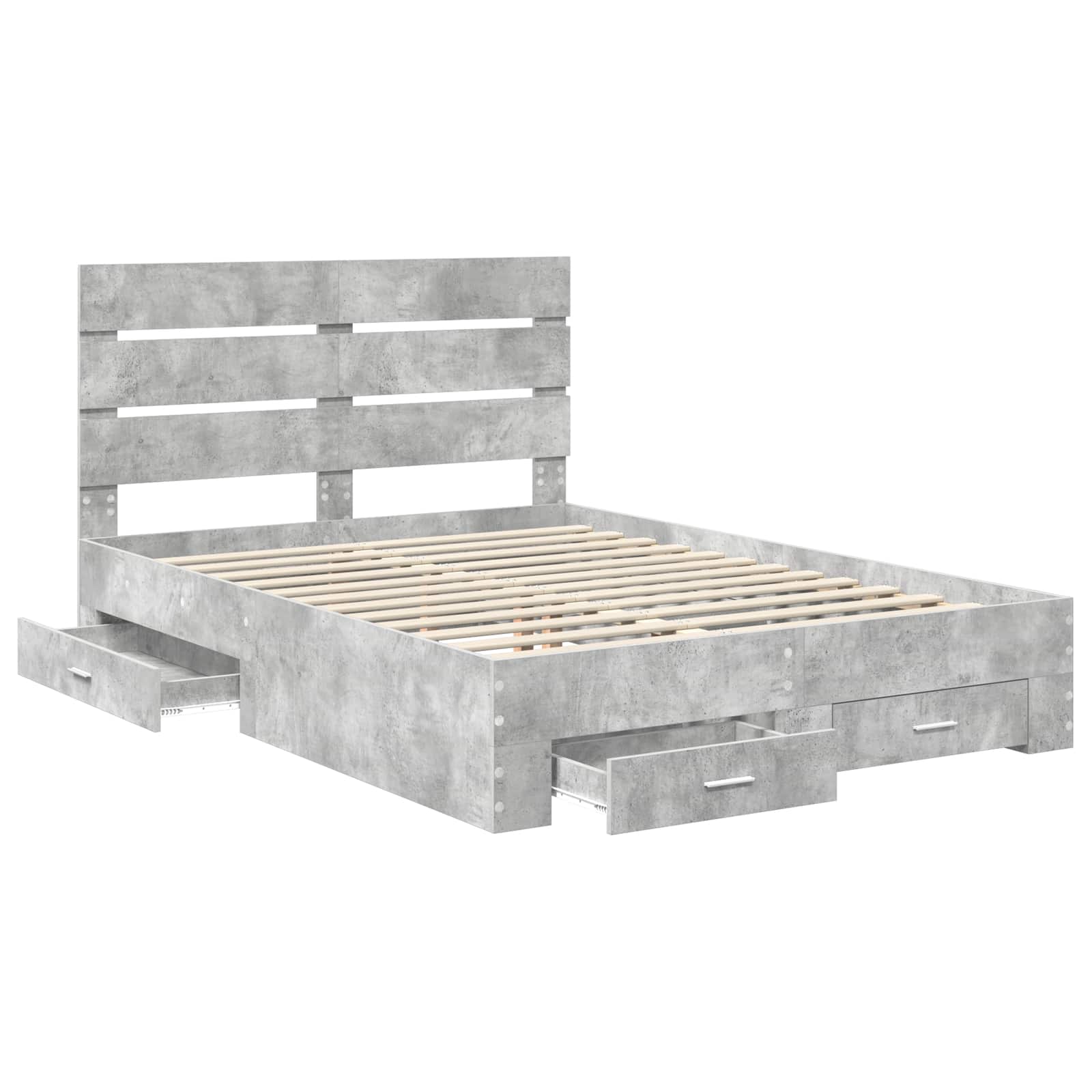 vidaXL Ramka łóżka Betonowy szary 160 x 200 cm Materiał drewnopochodny