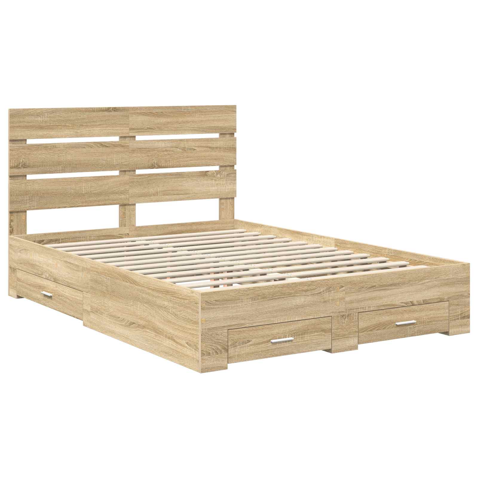 vidaXL Ramka łóżka Dąb Sonoma 150 x 200 cm Materiał drewnopochodny