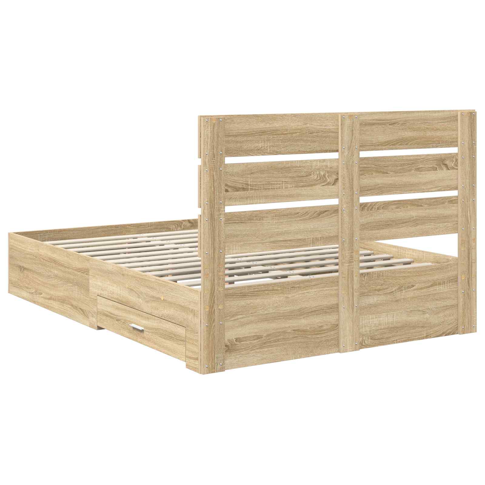 vidaXL Ramka łóżka Dąb Sonoma 150 x 200 cm Materiał drewnopochodny