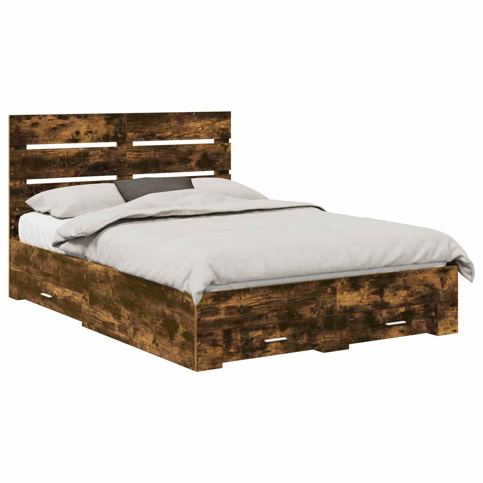 vidaXL Ramka łóżka Dąb wędzony 150 x 200 cm Materiał drewnopochodny