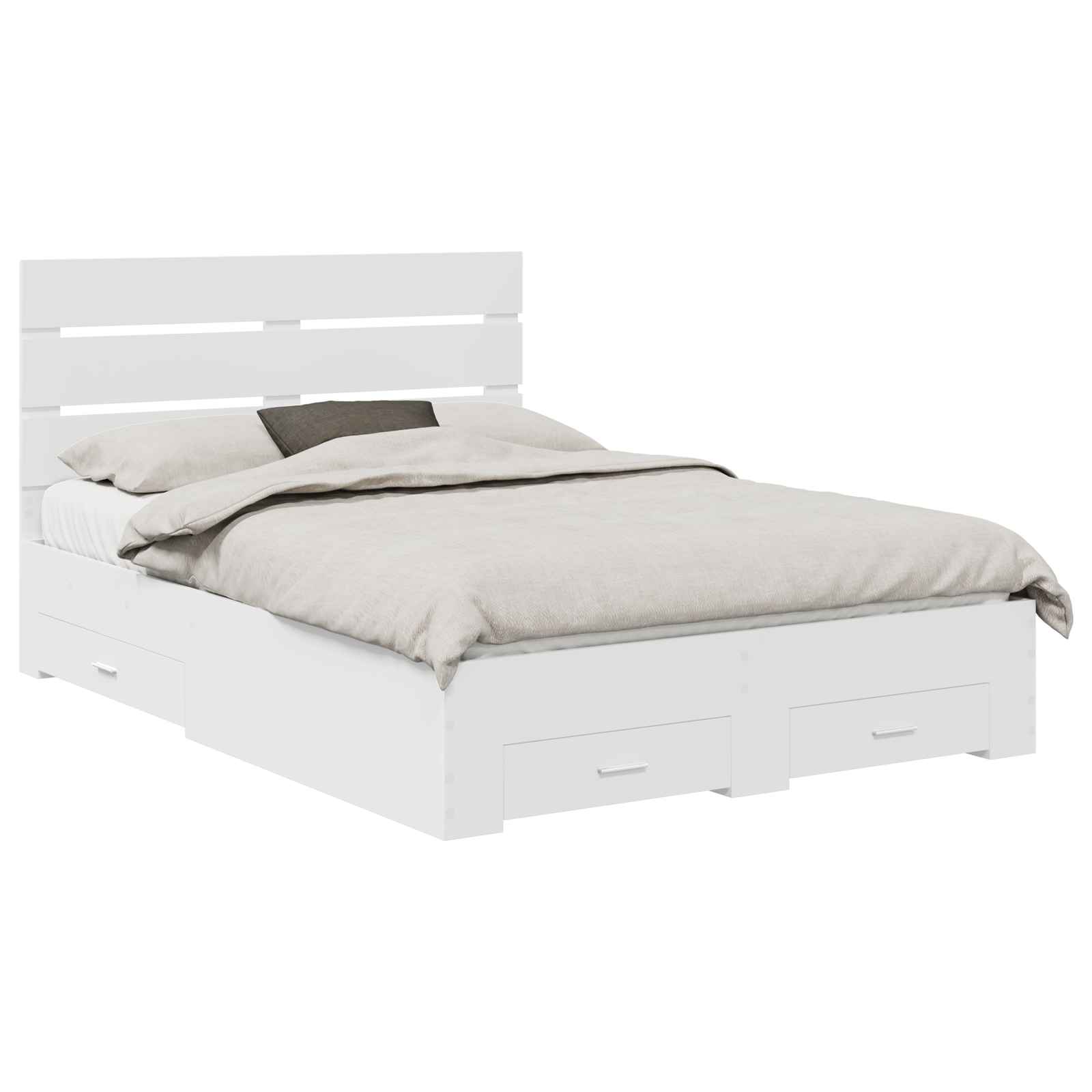 vidaXL Ramka łóżka Biały 140 x 200 cm Materiał drewnopochodny