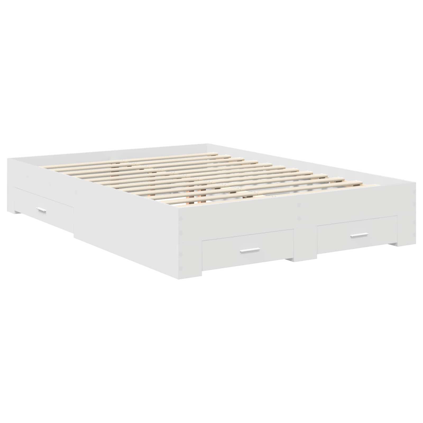 vidaXL Ramka łóżka Biały 140 x 200 cm Materiał drewnopochodny