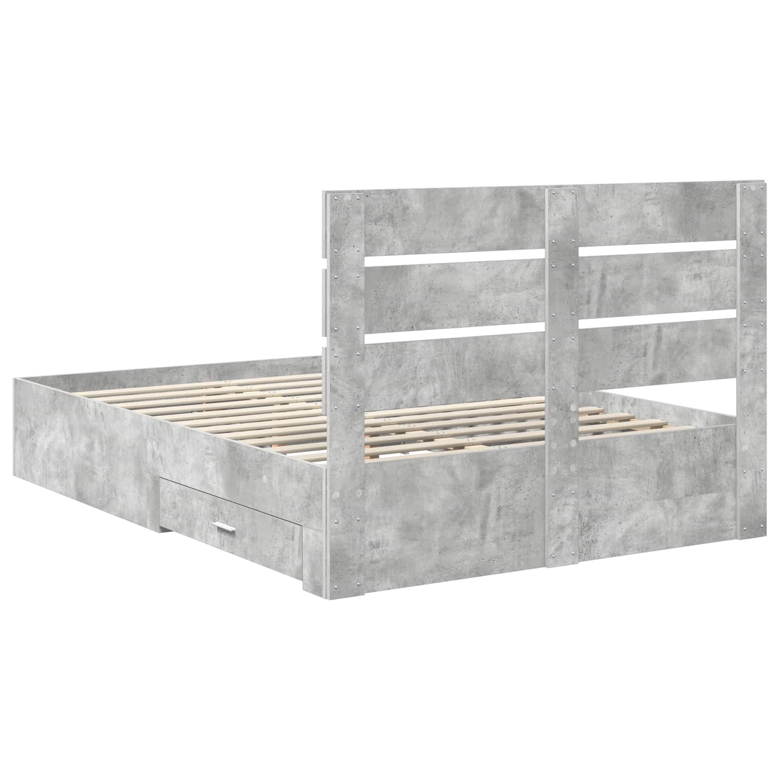 vidaXL Ramka łóżka Betonowy szary 140 x 200 cm Materiał drewnopochodny