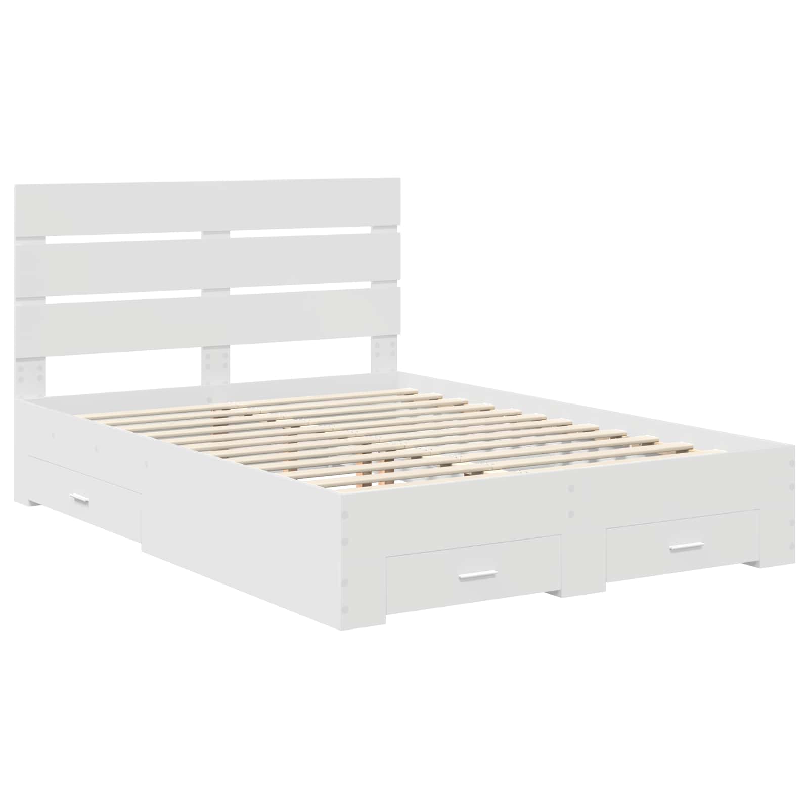 vidaXL Ramka łóżka Biały 140 x 190 cm Materiał drewnopochodny