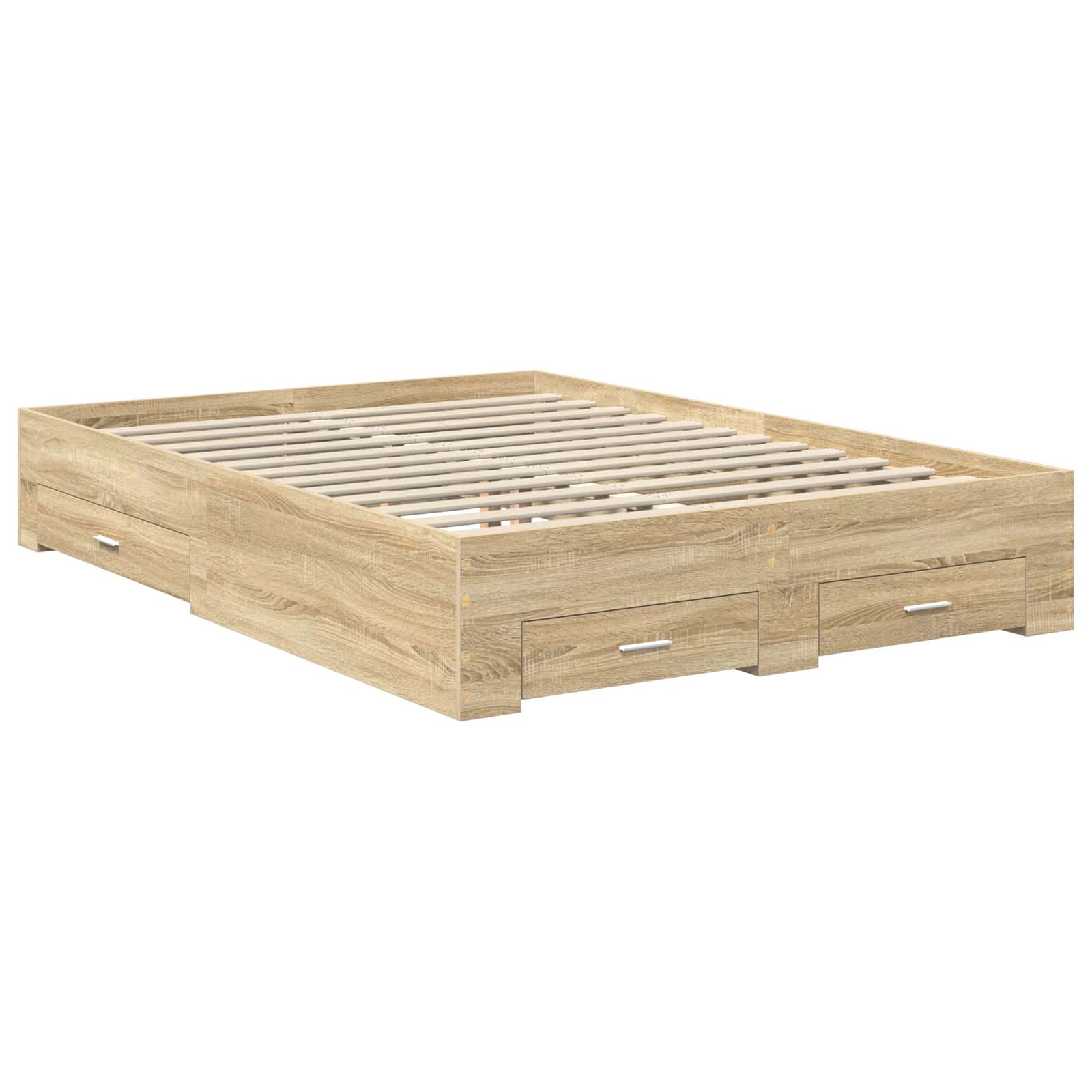 vidaXL Ramka łóżka Dąb Sonoma 140 x 190 cm Materiał drewnopochodny