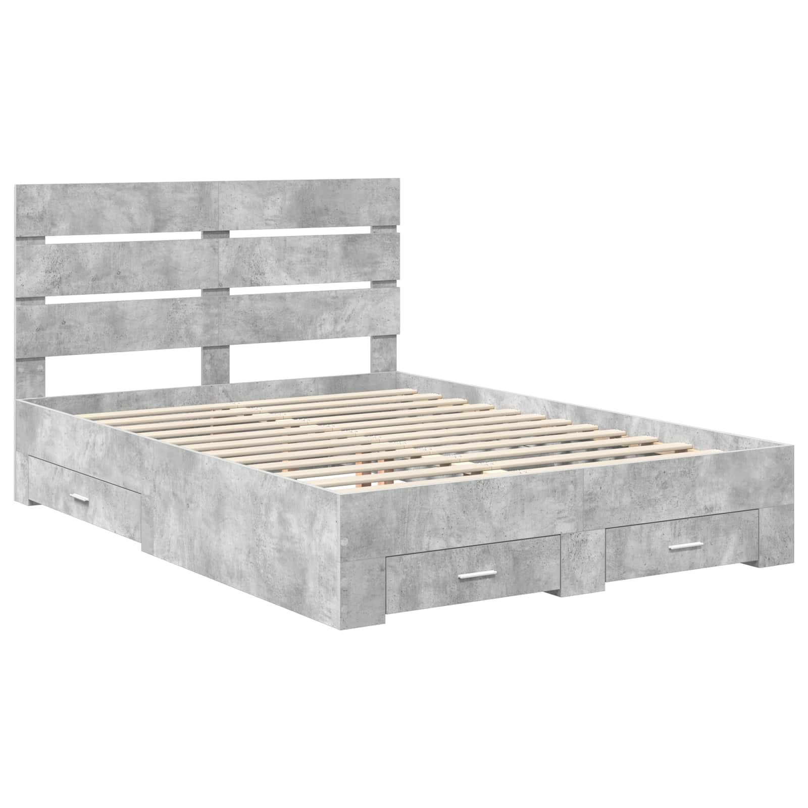 vidaXL Ramka łóżka Betonowy szary 140 x 190 cm Materiał drewnopochodny
