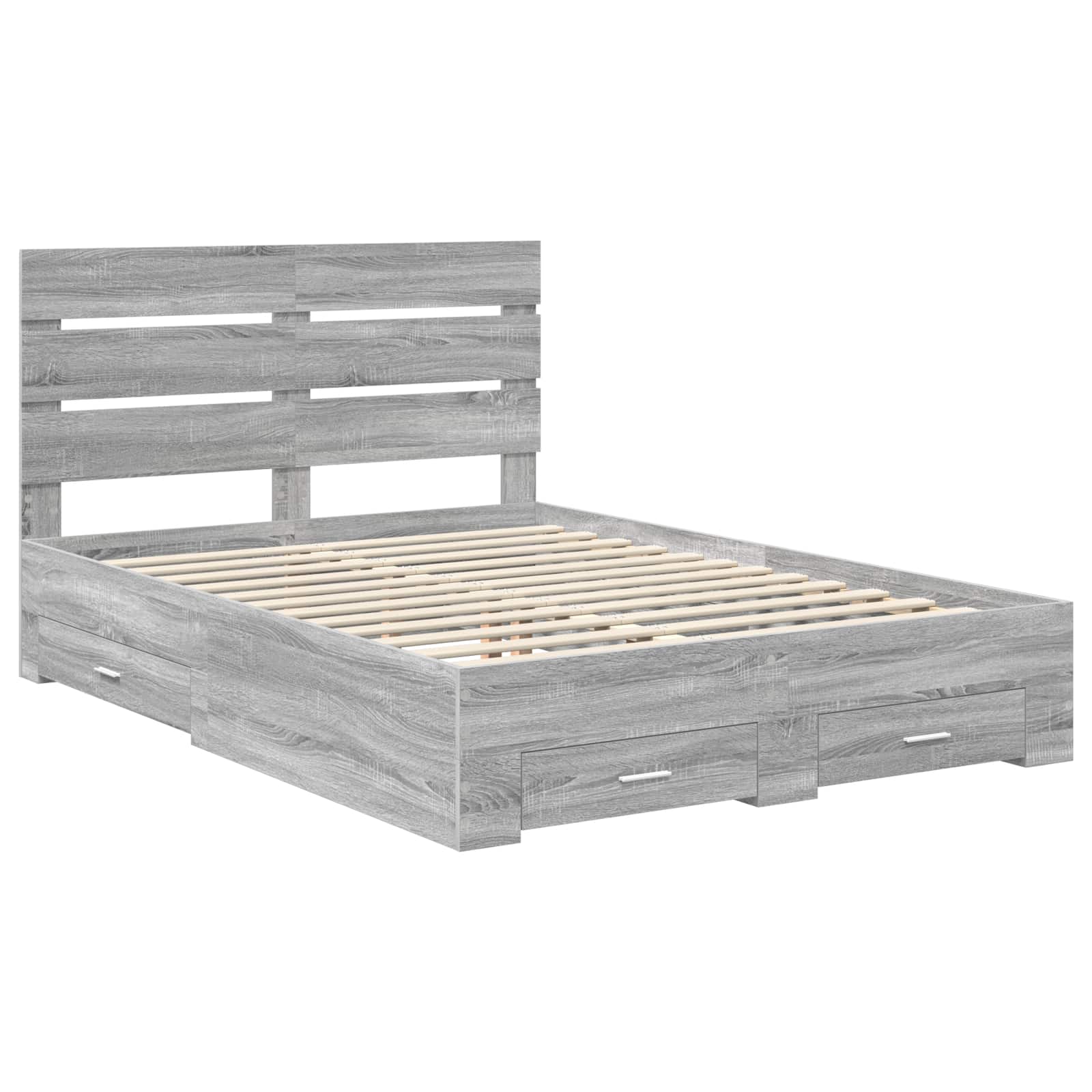 vidaXL Ramka łóżka Szary Sonoma 140 x 190 cm Materiał drewnopochodny