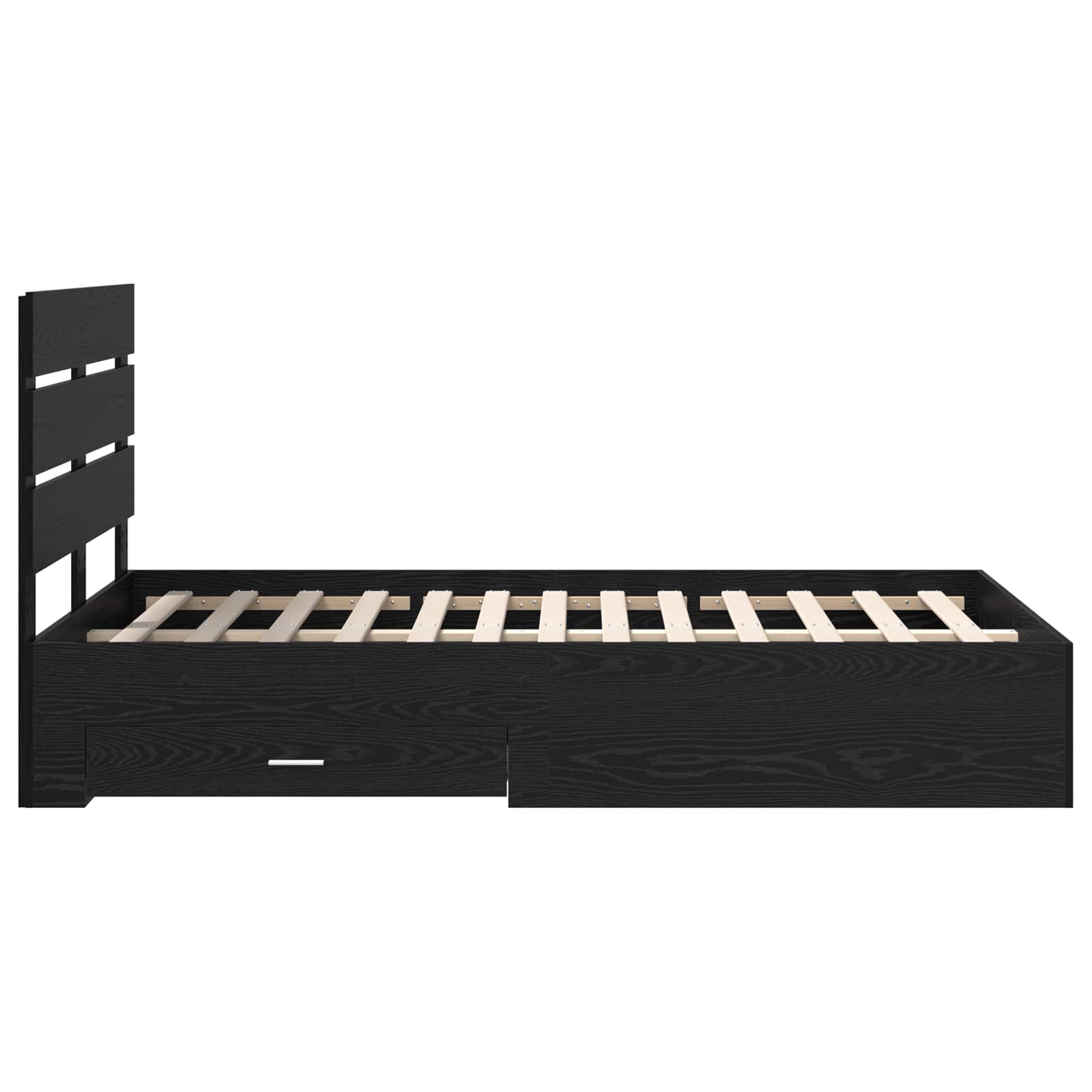 vidaXL Ramka łóżka Czarny Dąb 135 x 190 cm Materiał drewnopochodny