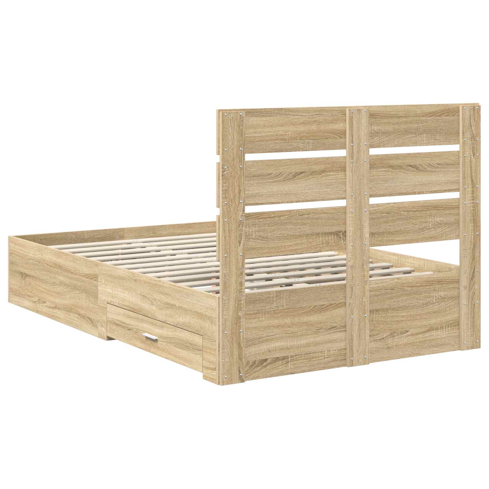 vidaXL Ramka łóżka Dąb Sonoma 135 x 190 cm Materiał drewnopochodny