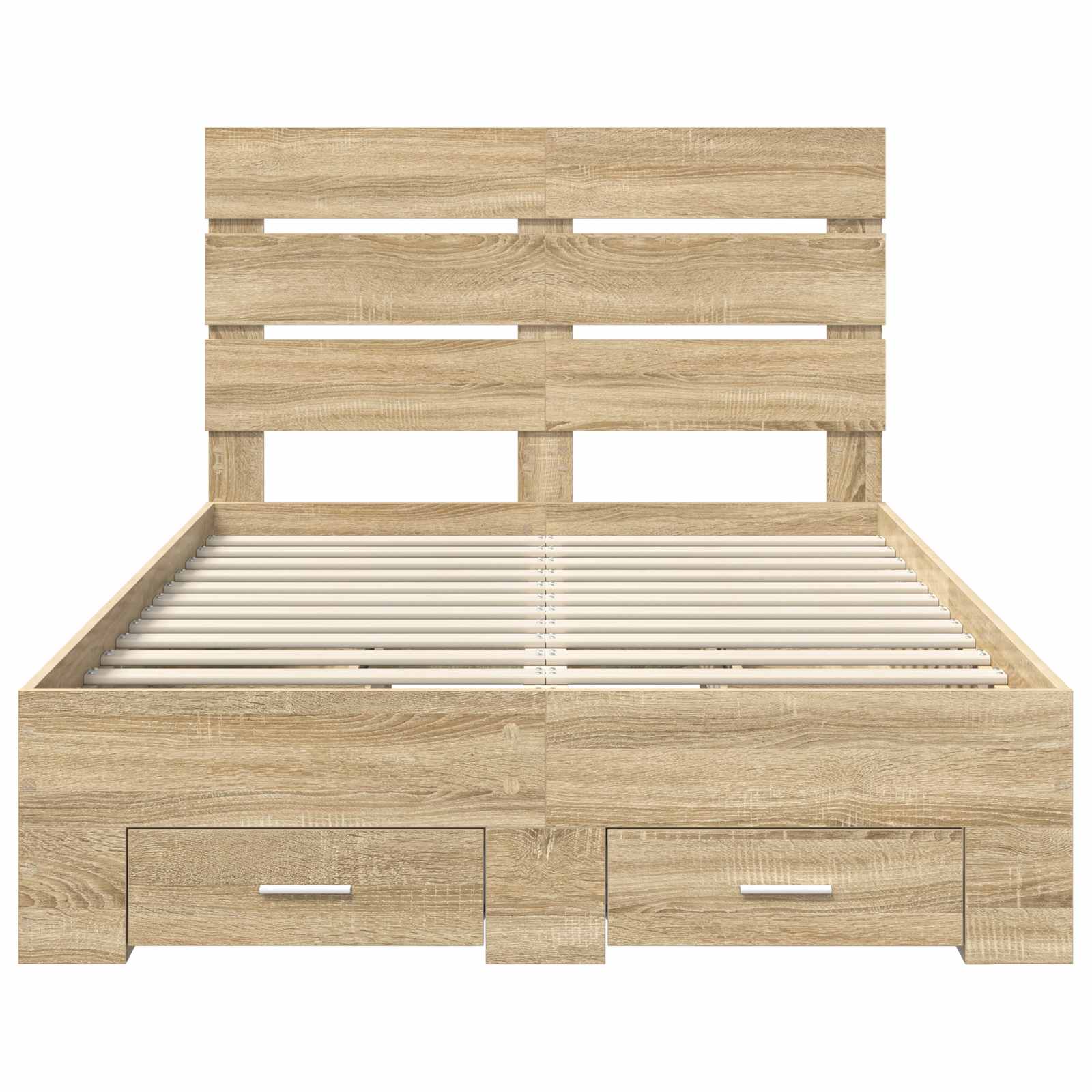 vidaXL Ramka łóżka Dąb Sonoma 135 x 190 cm Materiał drewnopochodny