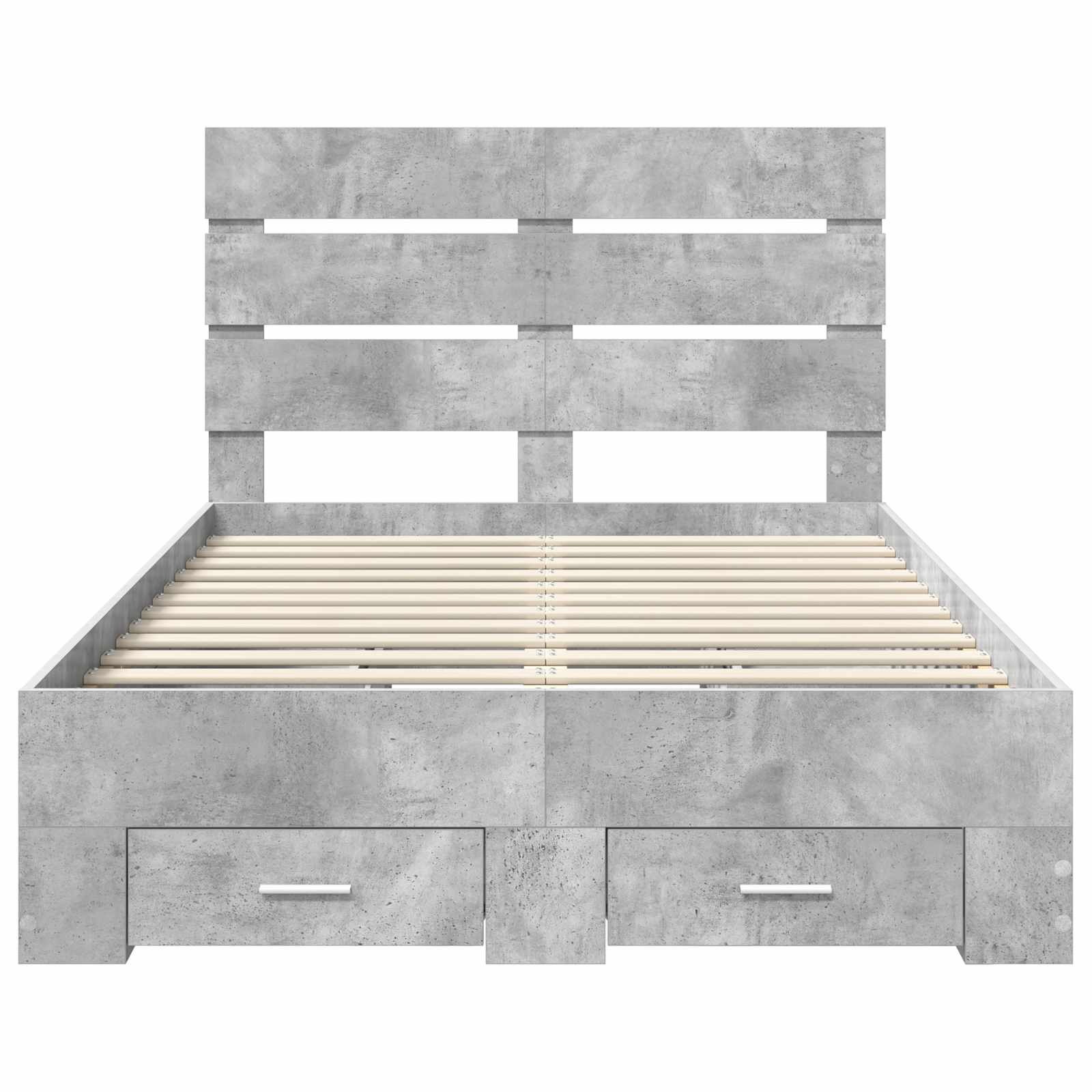 vidaXL Ramka łóżka Betonowy szary 135 x 190 cm Materiał drewnopochodny
