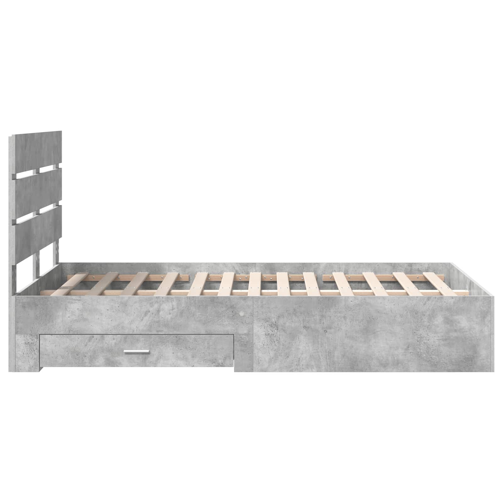vidaXL Ramka łóżka Betonowy szary 135 x 190 cm Materiał drewnopochodny