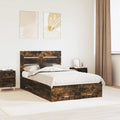 vidaXL Ramka łóżka Dąb wędzony 135 x 190 cm Materiał drewnopochodny