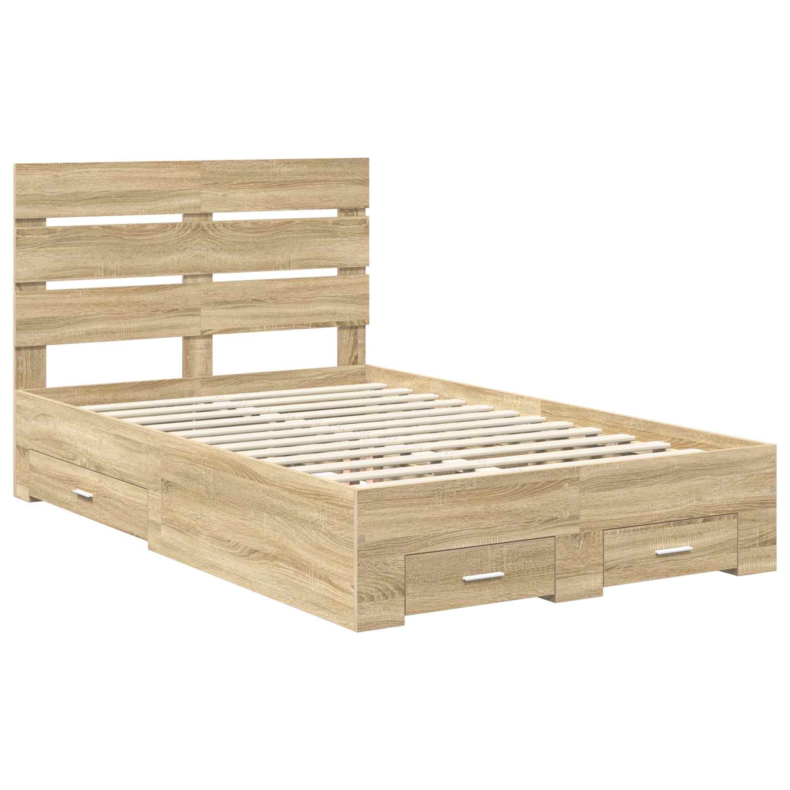 vidaXL Ramka łóżka Dąb Sonoma 120 x 200 cm Materiał drewnopochodny