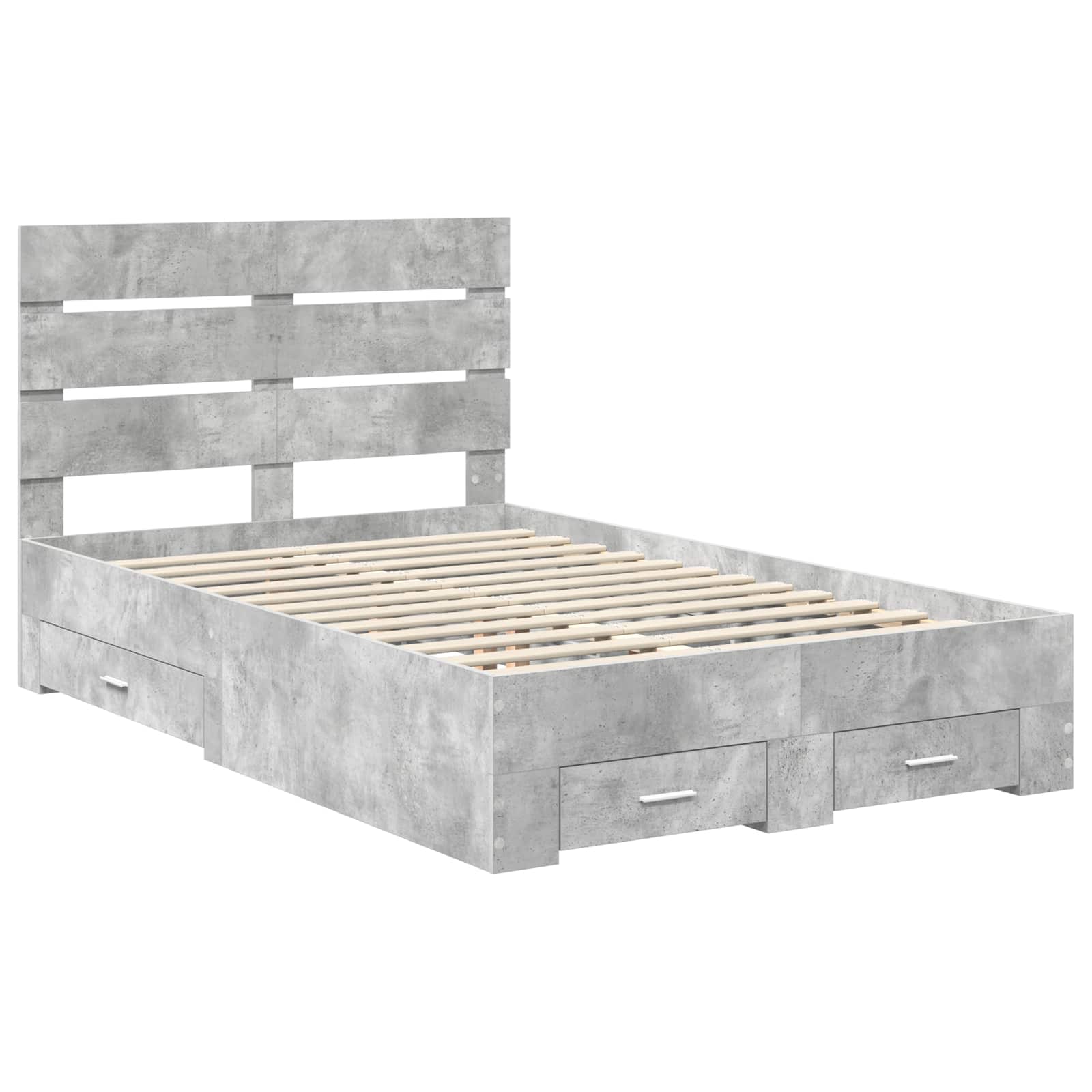 vidaXL Ramka łóżka Betonowy szary 120 x 200 cm Materiał drewnopochodny