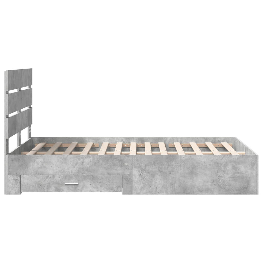 vidaXL Ramka łóżka Betonowy szary 120 x 200 cm Materiał drewnopochodny