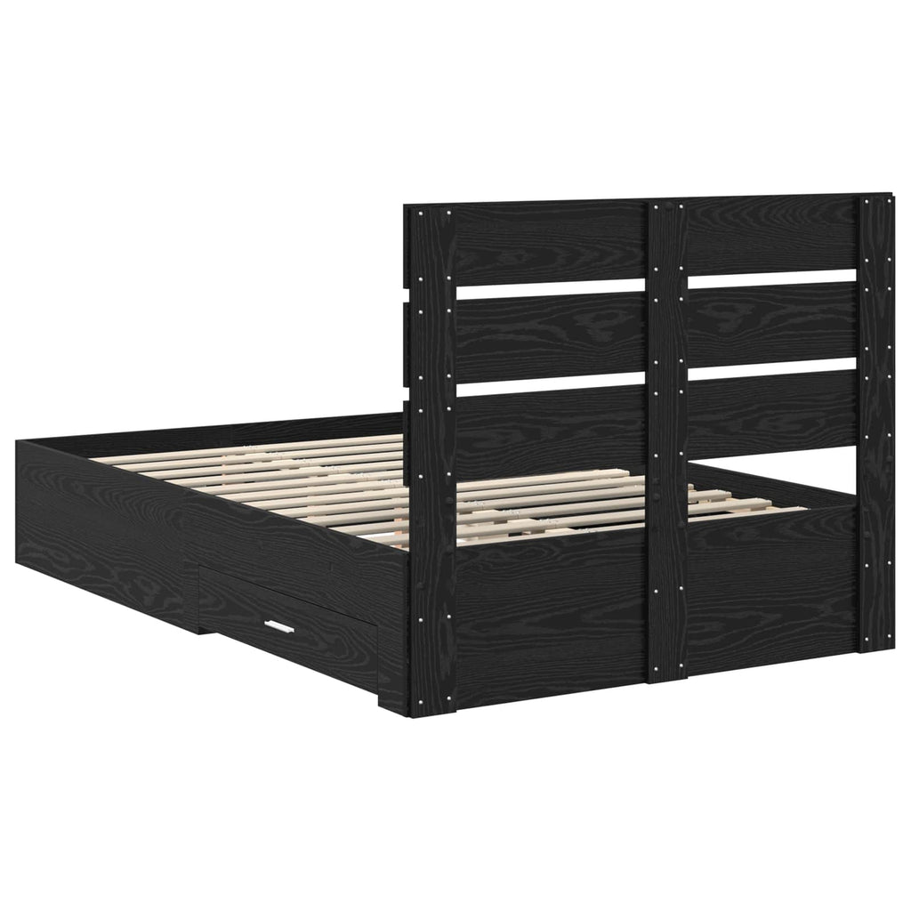 vidaXL Ramka łóżka Czarny Dąb 120 x 190 cm Materiał drewnopochodny