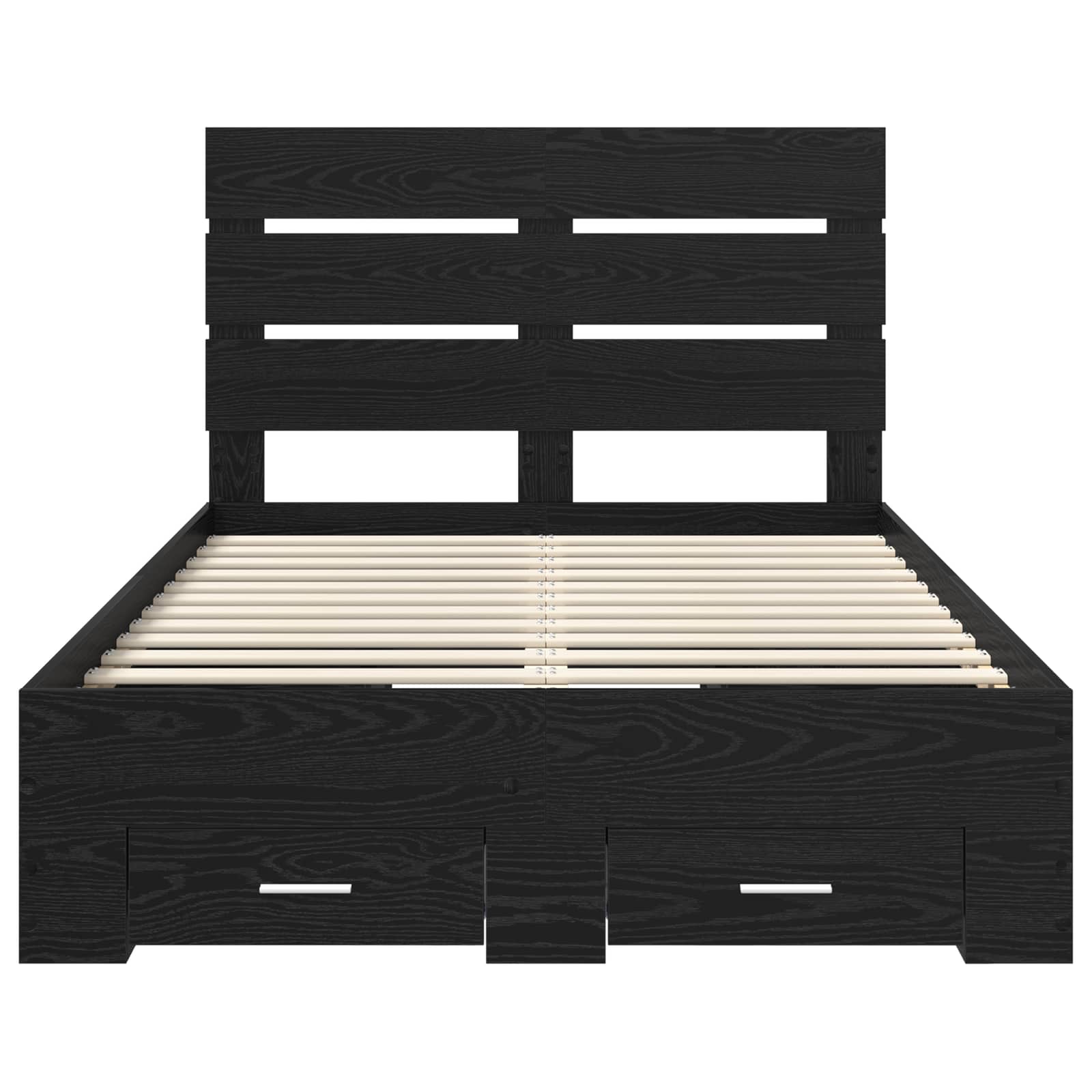 vidaXL Ramka łóżka Czarny Dąb 120 x 190 cm Materiał drewnopochodny