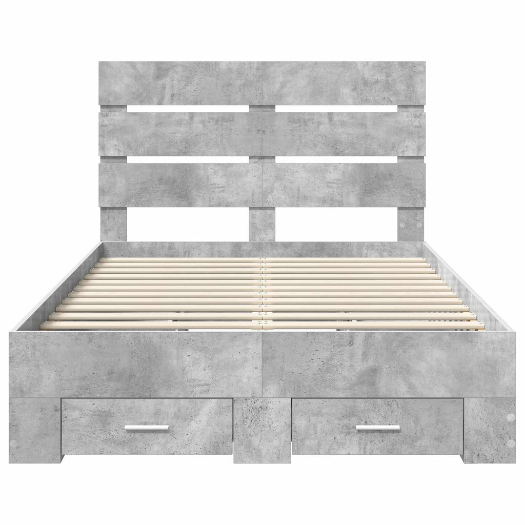 vidaXL Ramka łóżka Betonowy szary 120 x 190 cm Materiał drewnopochodny