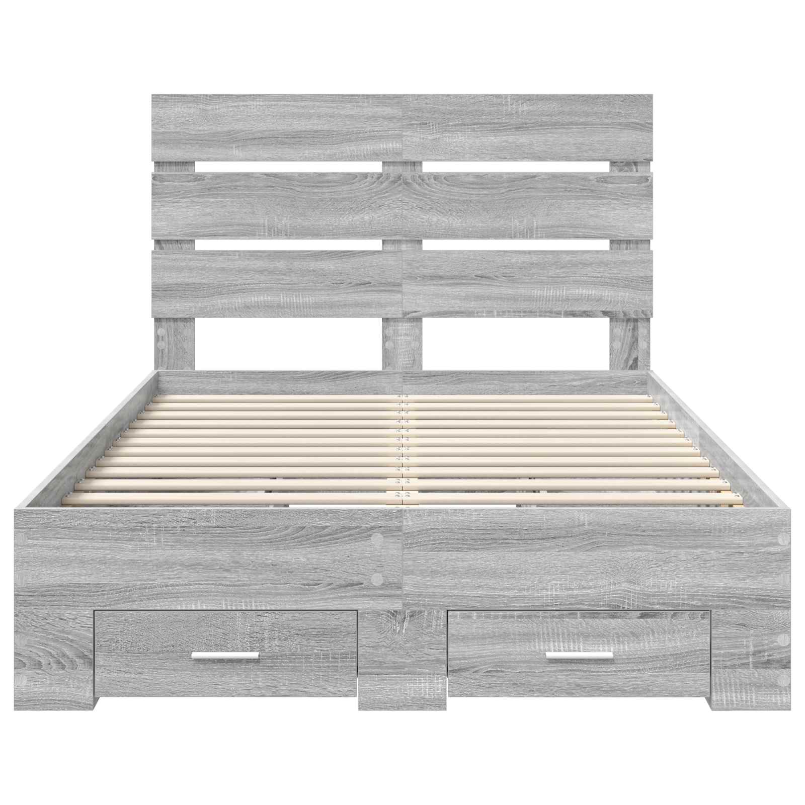 vidaXL Ramka łóżka Szary Sonoma 120 x 190 cm Materiał drewnopochodny