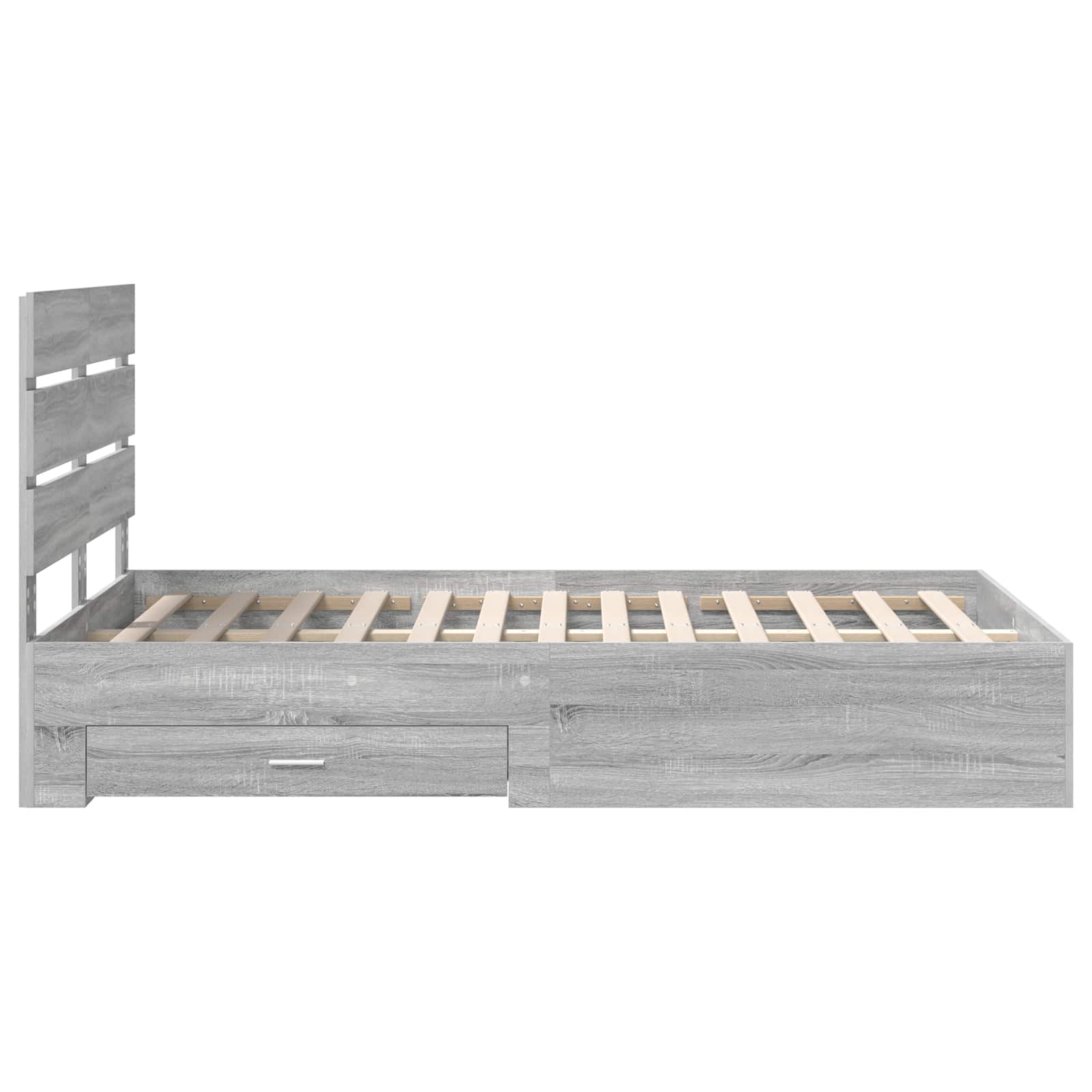 vidaXL Ramka łóżka Szary Sonoma 120 x 190 cm Materiał drewnopochodny