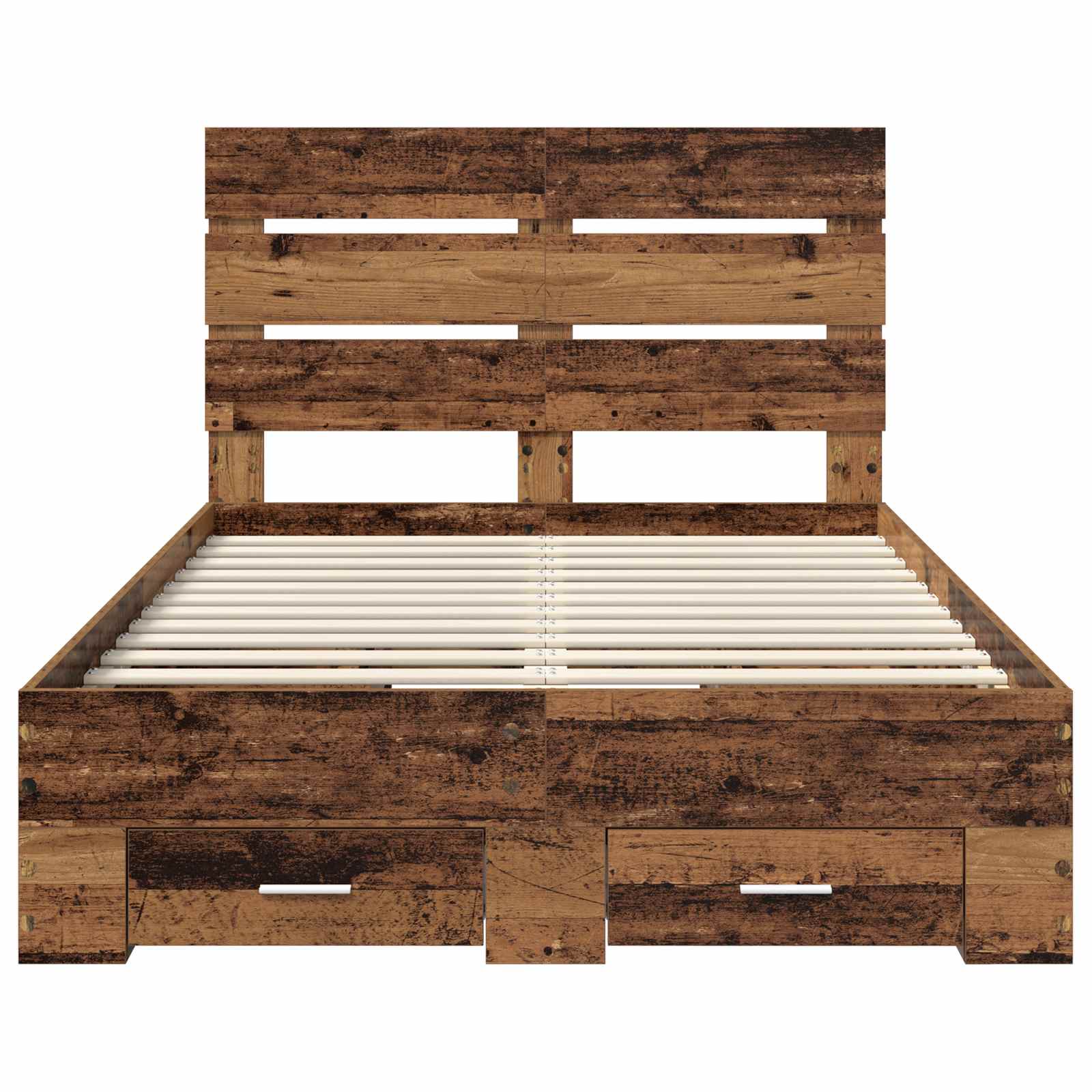 vidaXL Ramka łóżka Stare drewno 120 x 190 cm Materiał drewnopochodny