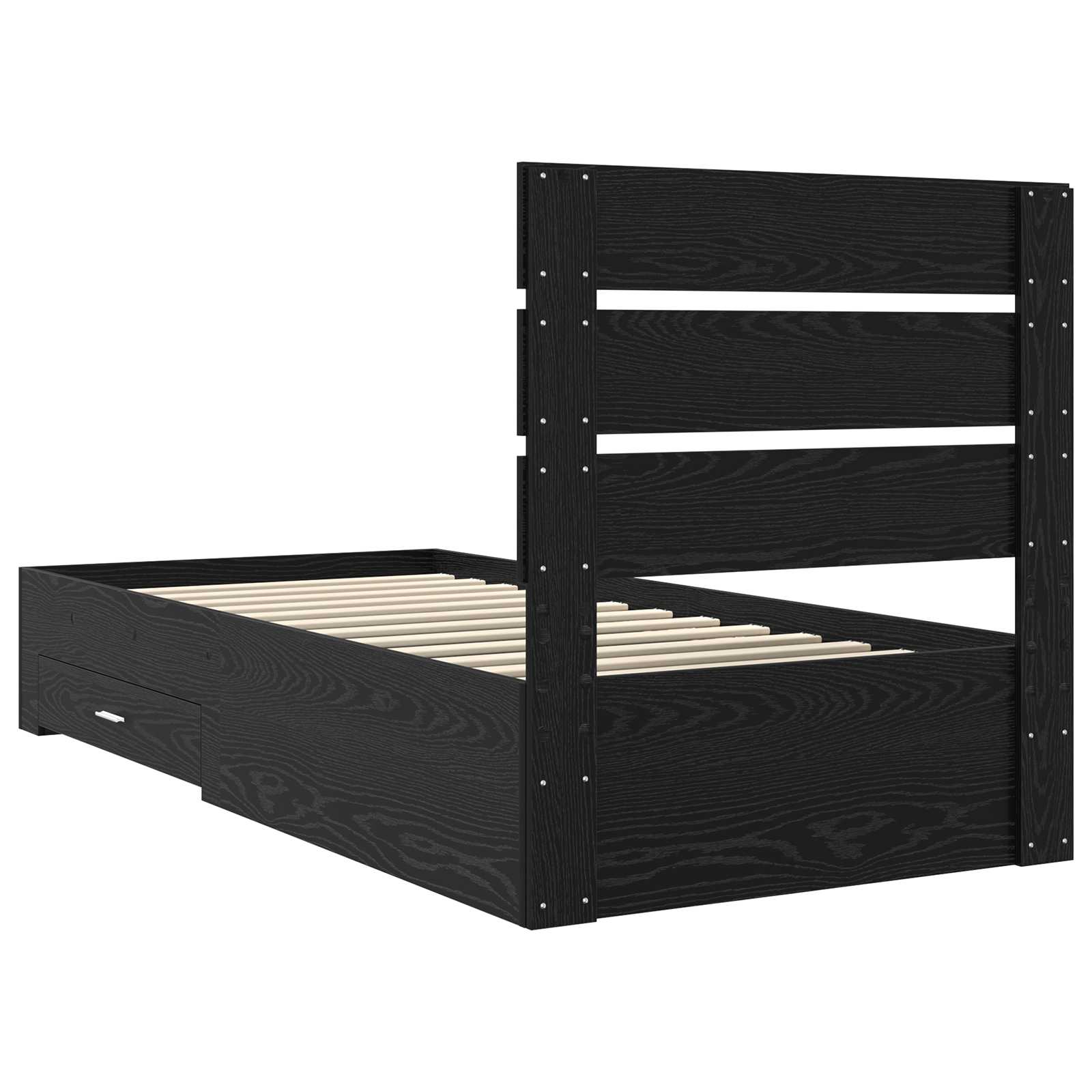 vidaXL Ramka łóżka Czarny Dąb 100 x 200 cm Materiał drewnopochodny