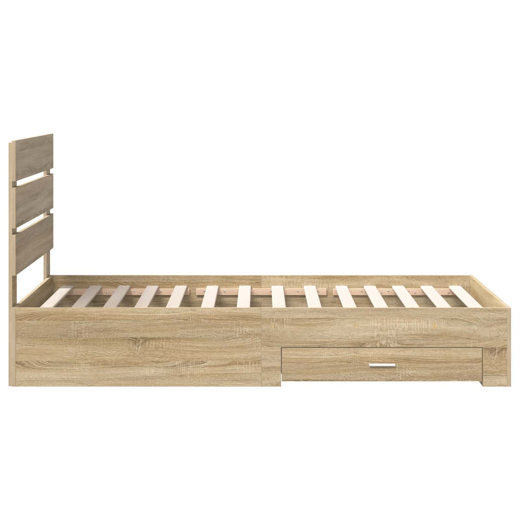 vidaXL Ramka łóżka Dąb Sonoma 100 x 200 cm Materiał drewnopochodny
