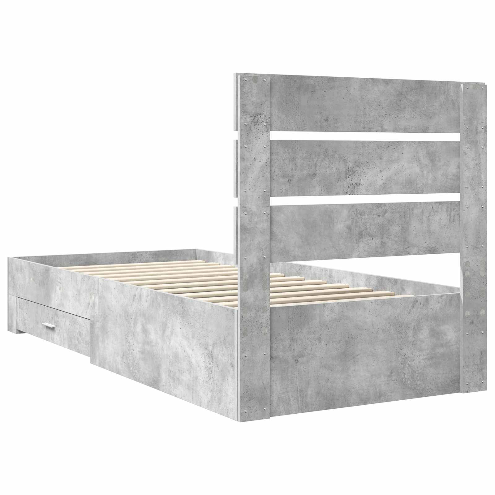 vidaXL Ramka łóżka Betonowy szary 100 x 200 cm Materiał drewnopochodny
