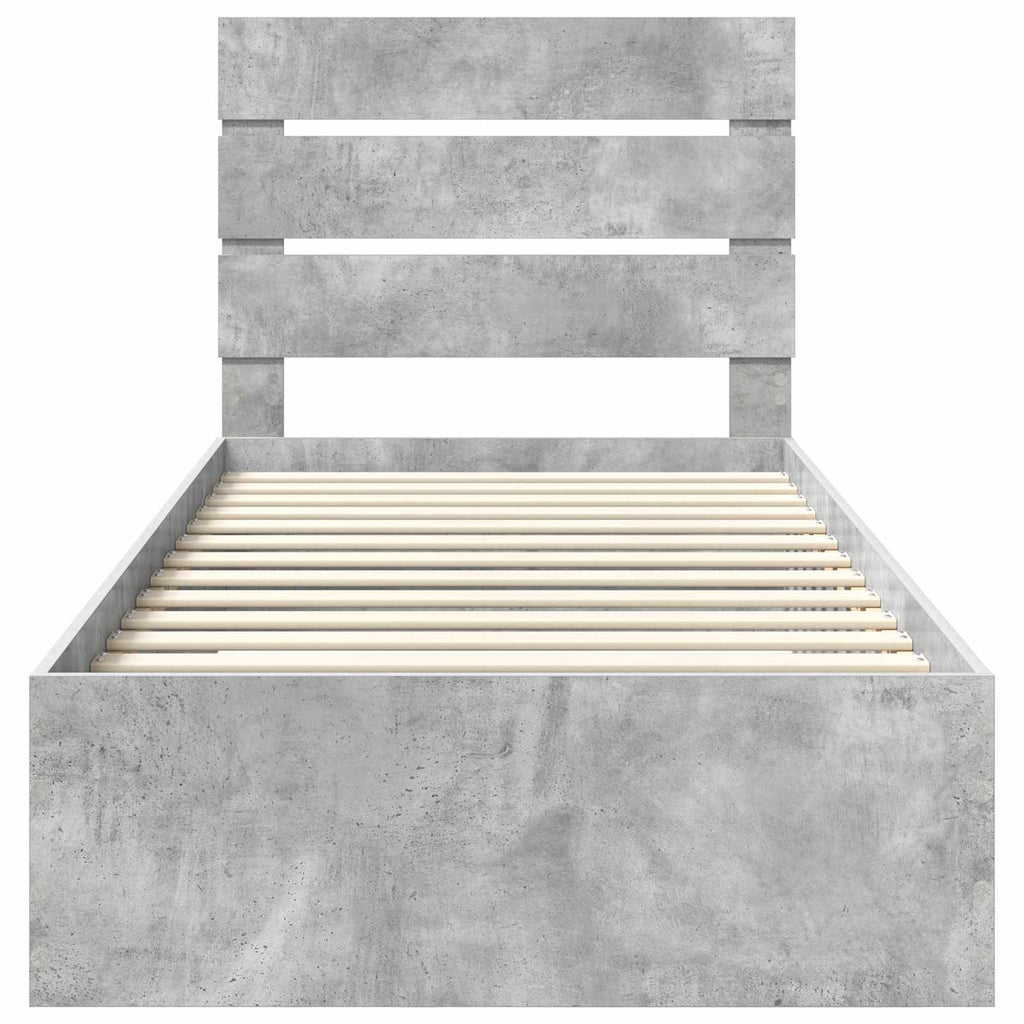 vidaXL Ramka łóżka Betonowy szary 100 x 200 cm Materiał drewnopochodny