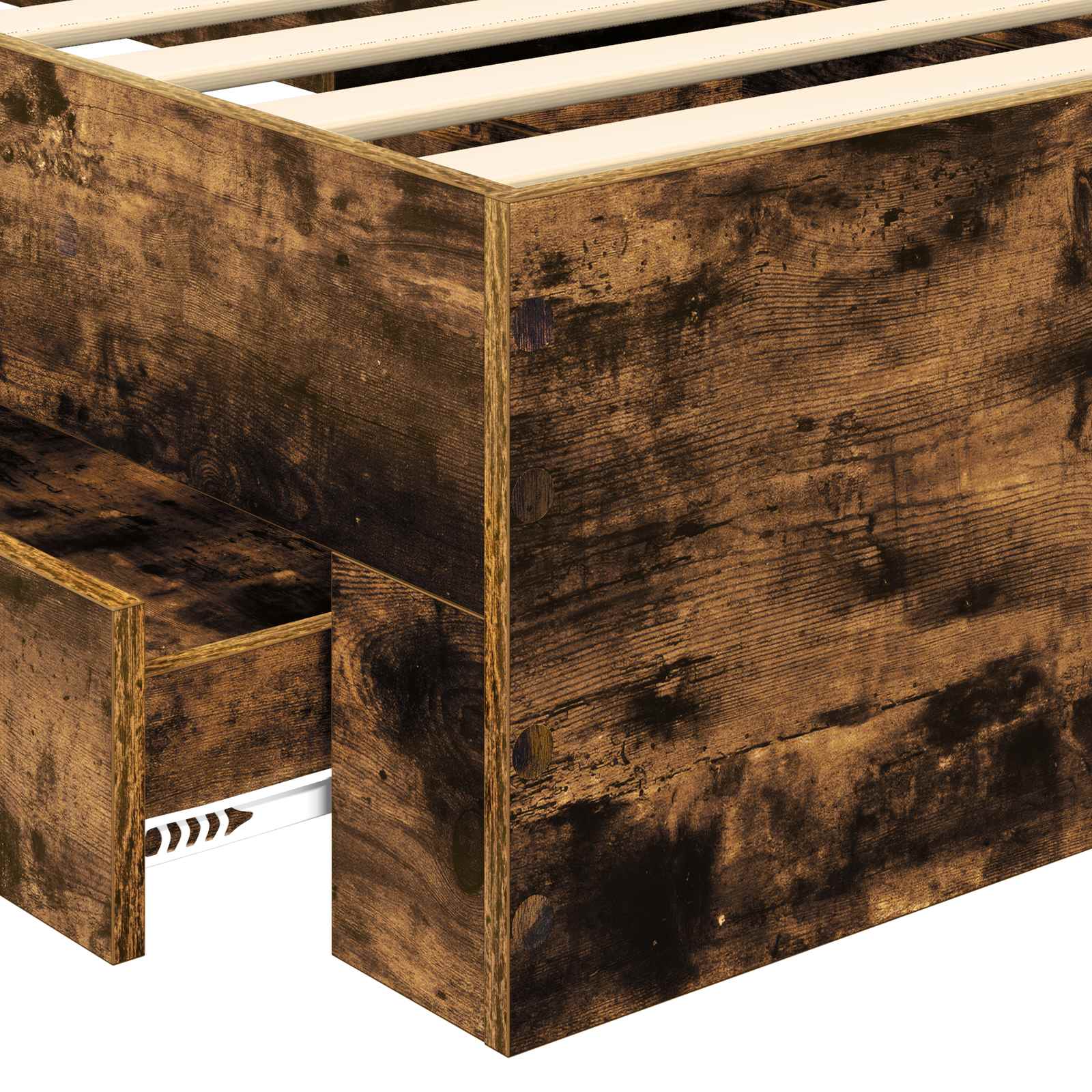 vidaXL Ramka łóżka Dąb wędzony 100 x 200 cm Materiał drewnopochodny