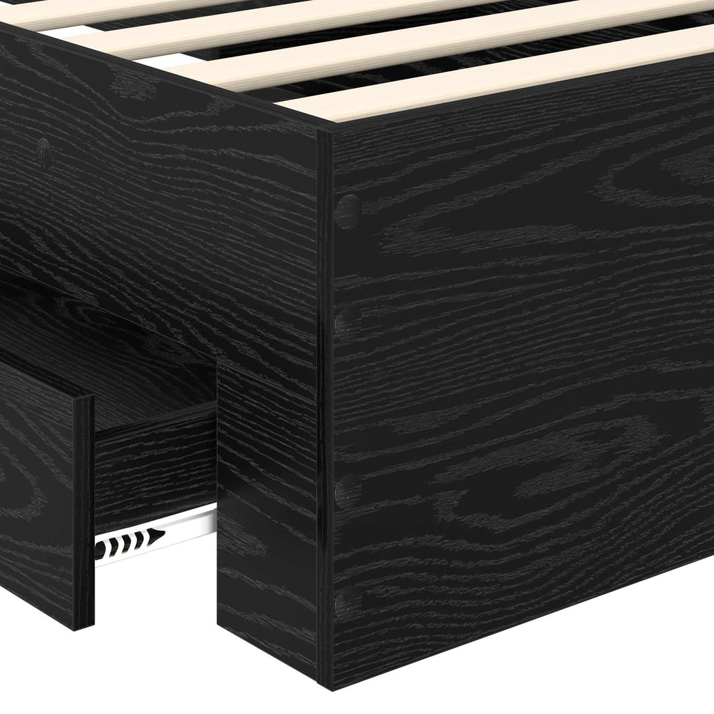 vidaXL Ramka łóżka Czarny Dąb 90 x 200 cm Materiał drewnopochodny