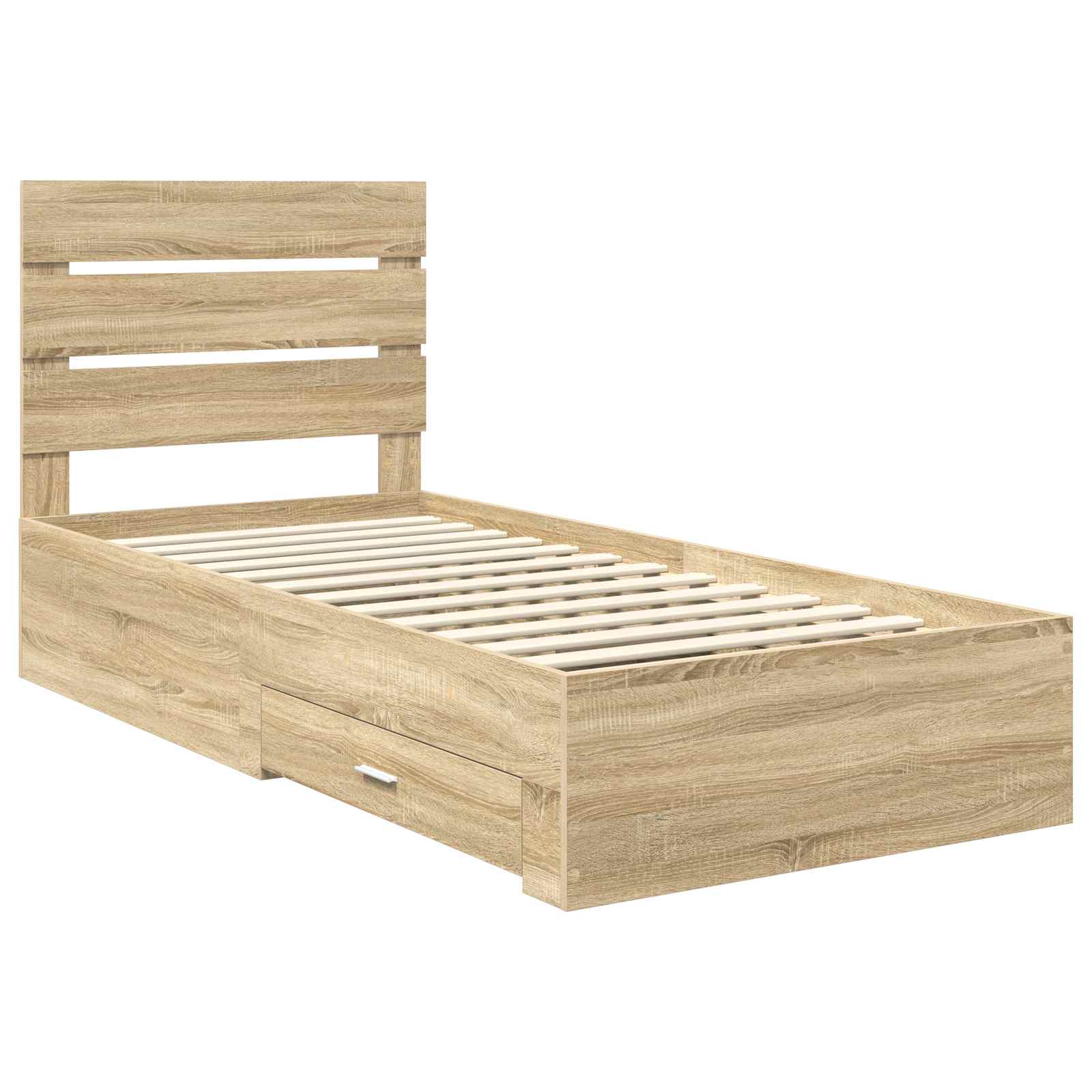 vidaXL Ramka łóżka Dąb Sonoma 90 x 200 cm Materiał drewnopochodny