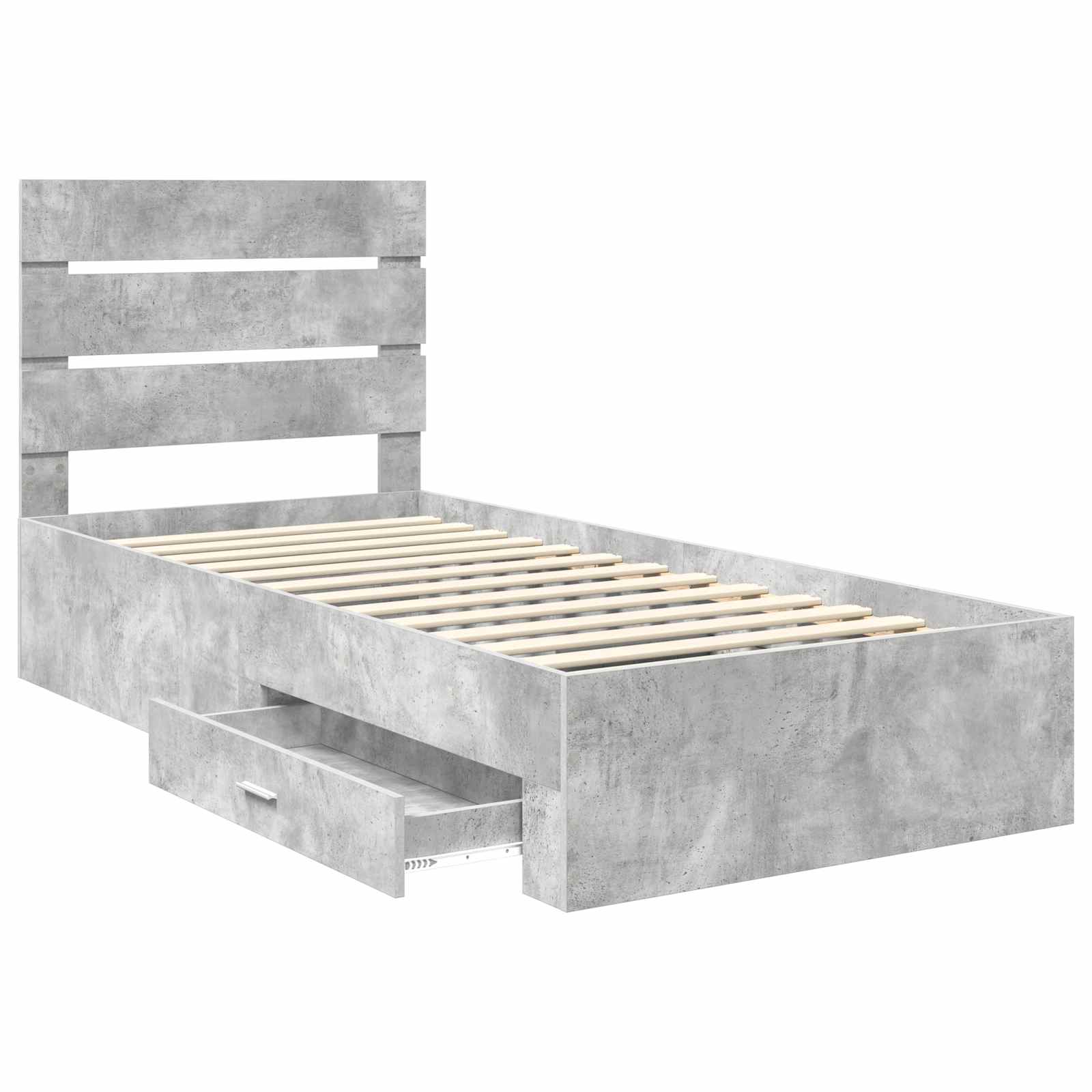 vidaXL Ramka łóżka Betonowy szary 90 x 200 cm Materiał drewnopochodny