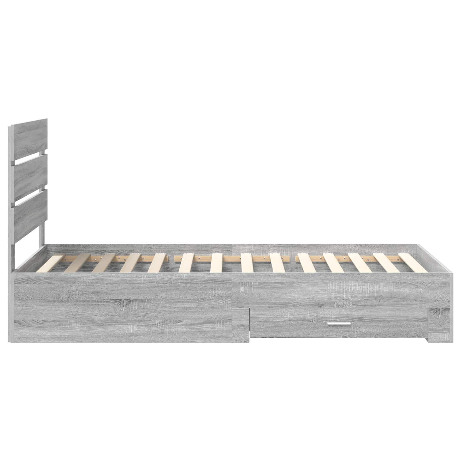 vidaXL Ramka łóżka Szary Sonoma 90 x 200 cm Materiał drewnopochodny