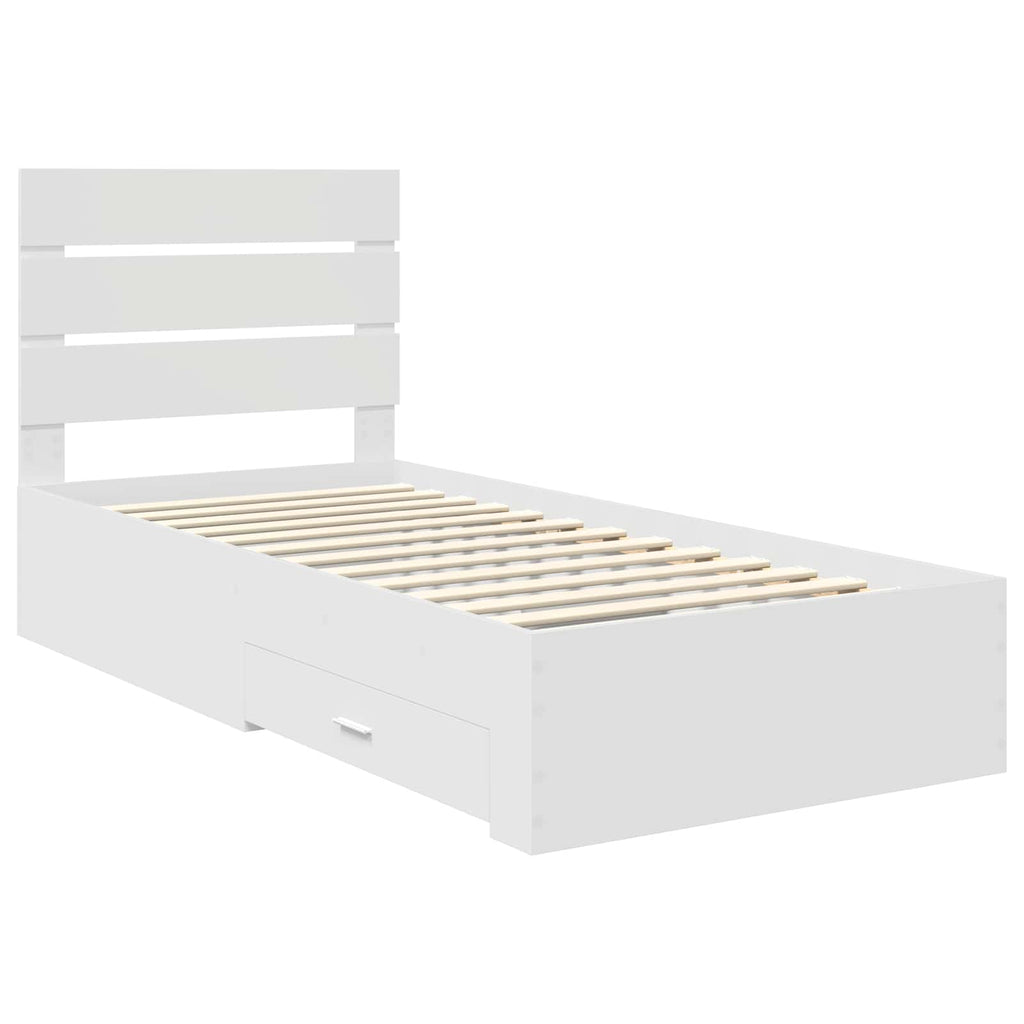 vidaXL Ramka łóżka Biały 90 x 190 cm Materiał drewnopochodny