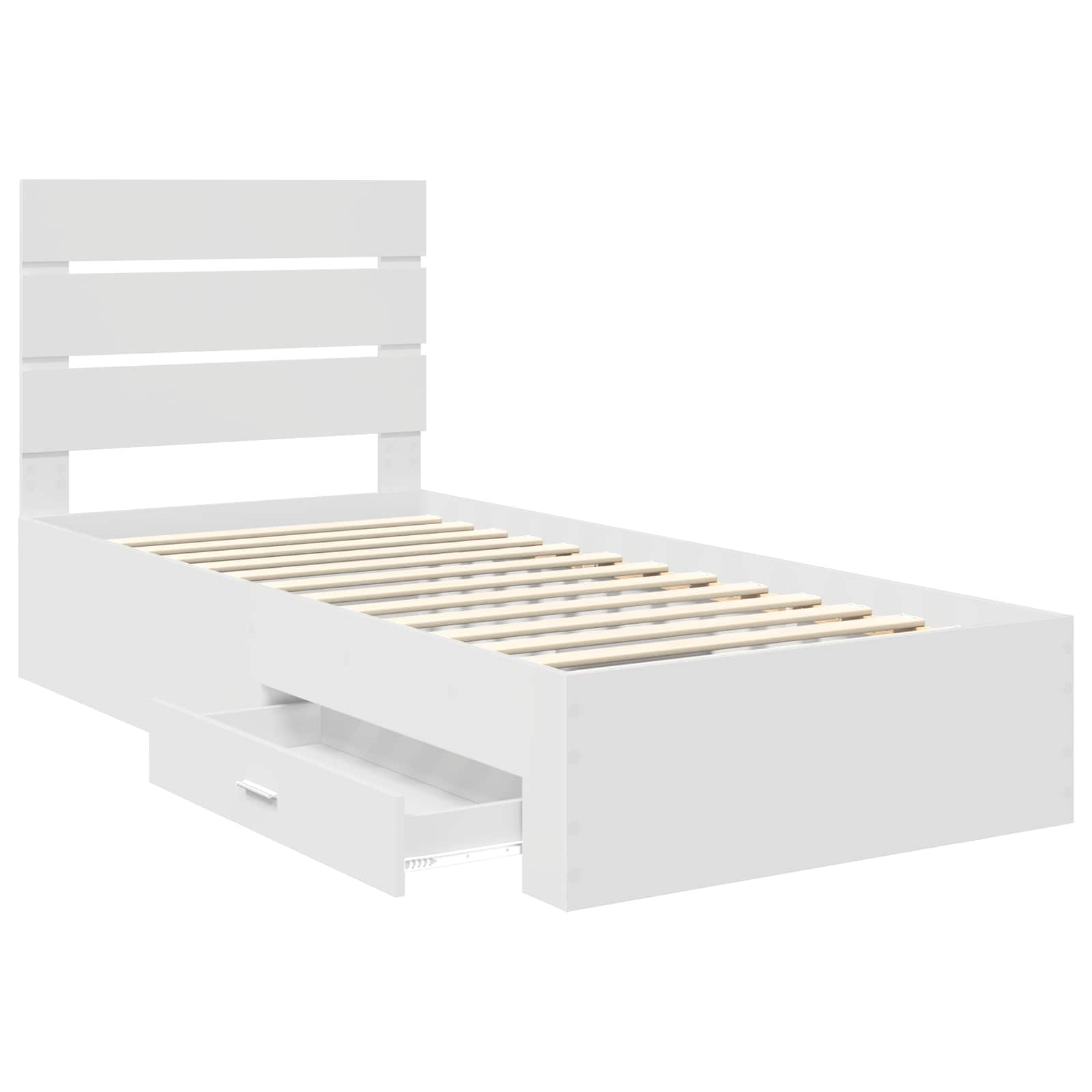 vidaXL Ramka łóżka Biały 90 x 190 cm Materiał drewnopochodny