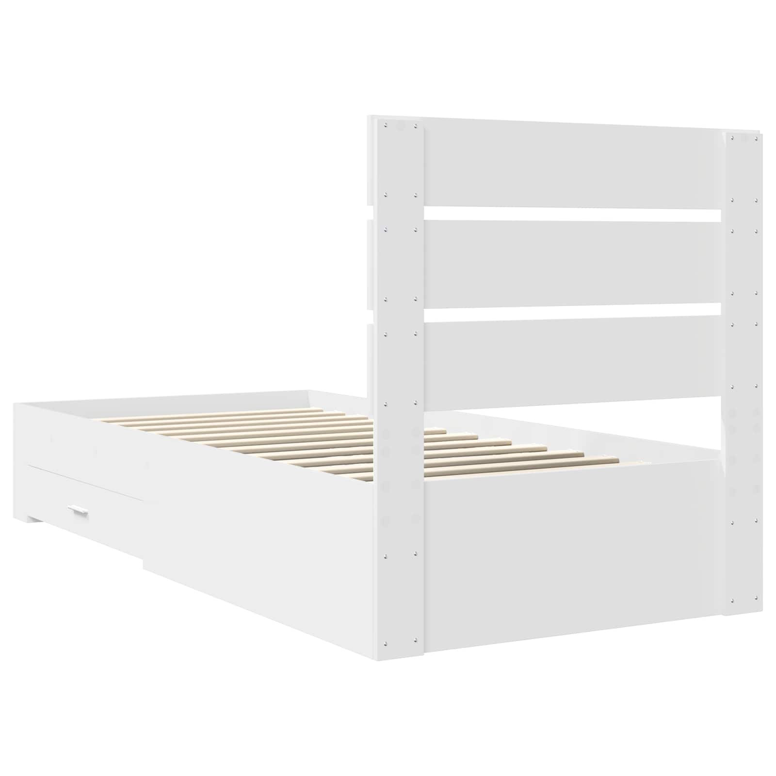 vidaXL Ramka łóżka Biały 90 x 190 cm Materiał drewnopochodny