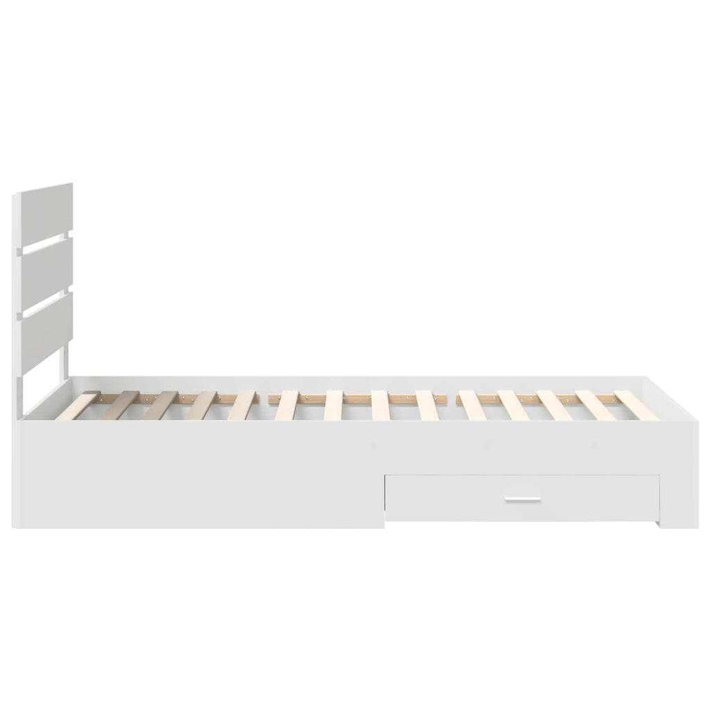 vidaXL Ramka łóżka Biały 90 x 190 cm Materiał drewnopochodny